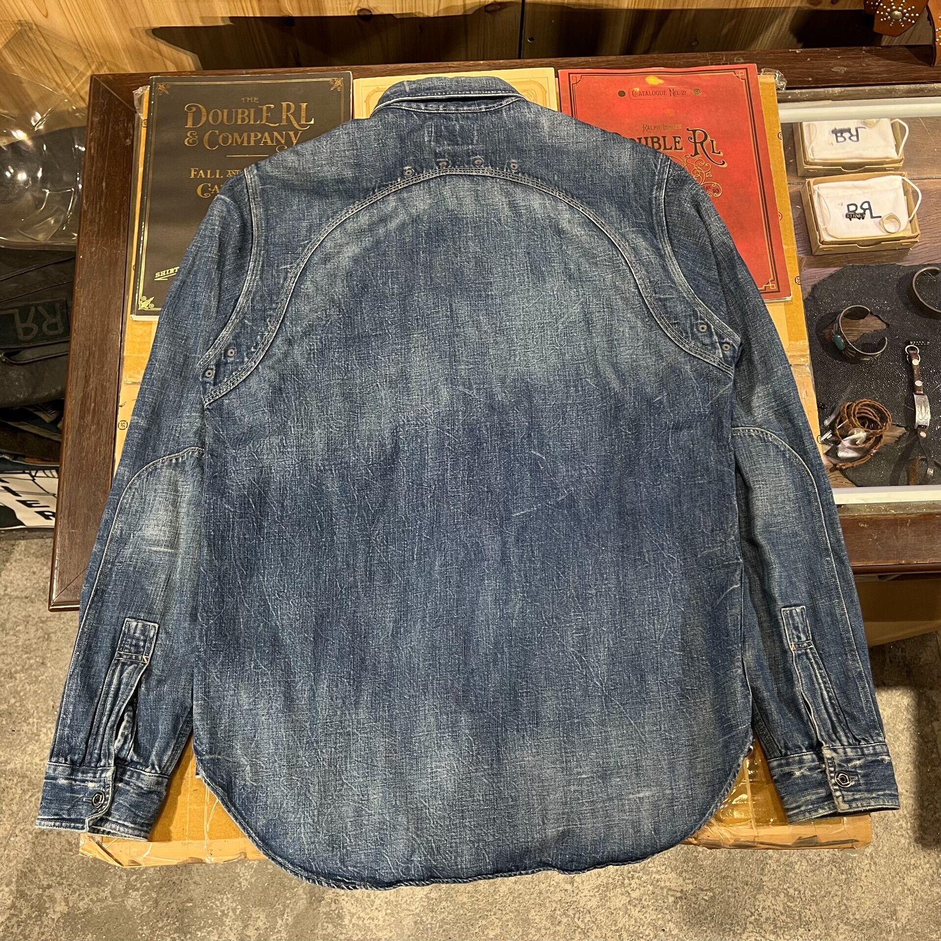 RRL Ralph Lauren RRL Vintage Washed Distressed Work Shirt Size US M / EU 48-50 / 2 - 3 Thumbnail