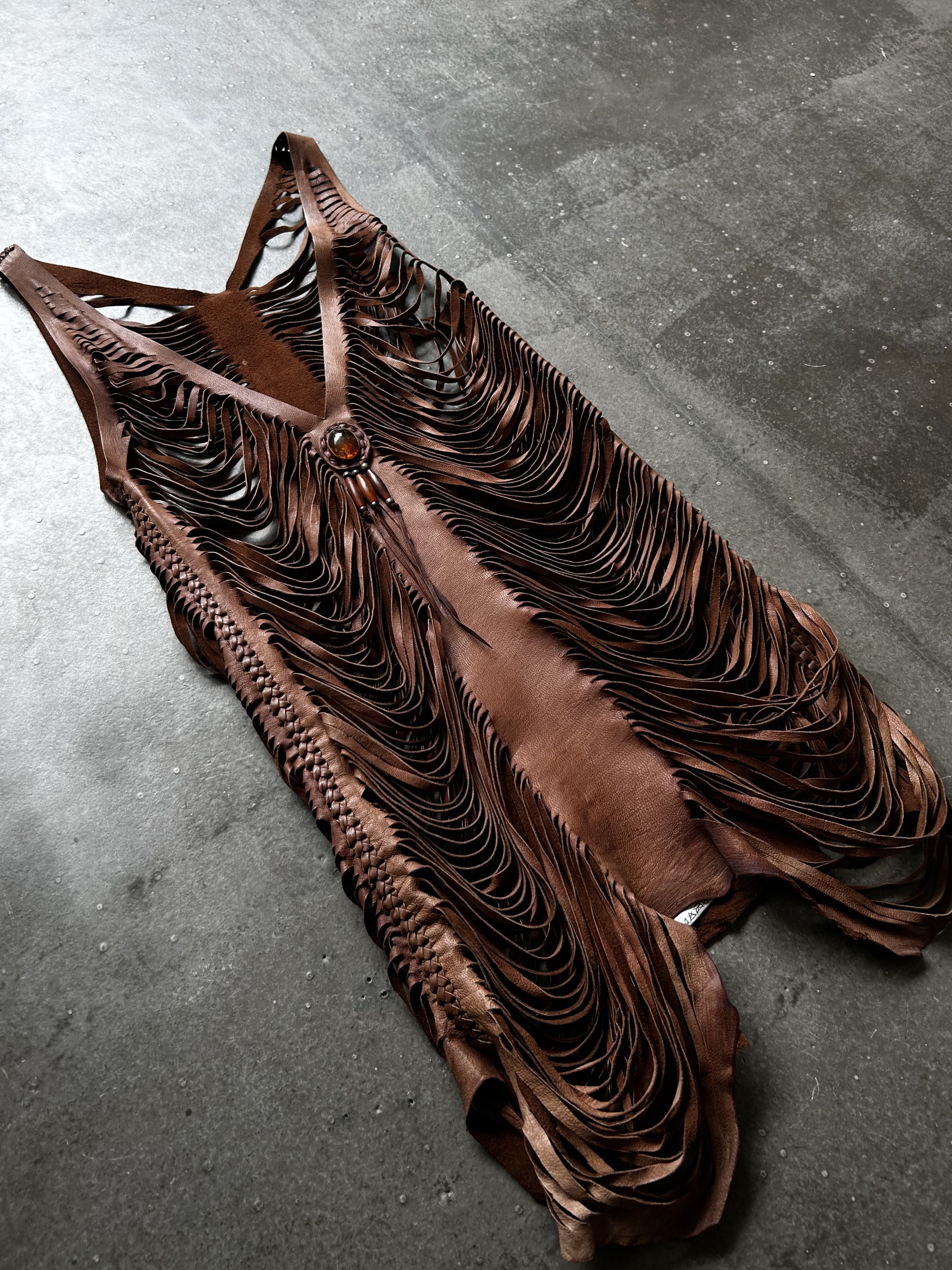 Share Spirit Homme SHARE SPIRIT Amber Hollow-Out Goat Leather Vest Size US S / EU 44-46 / 1 - 5 Thumbnail