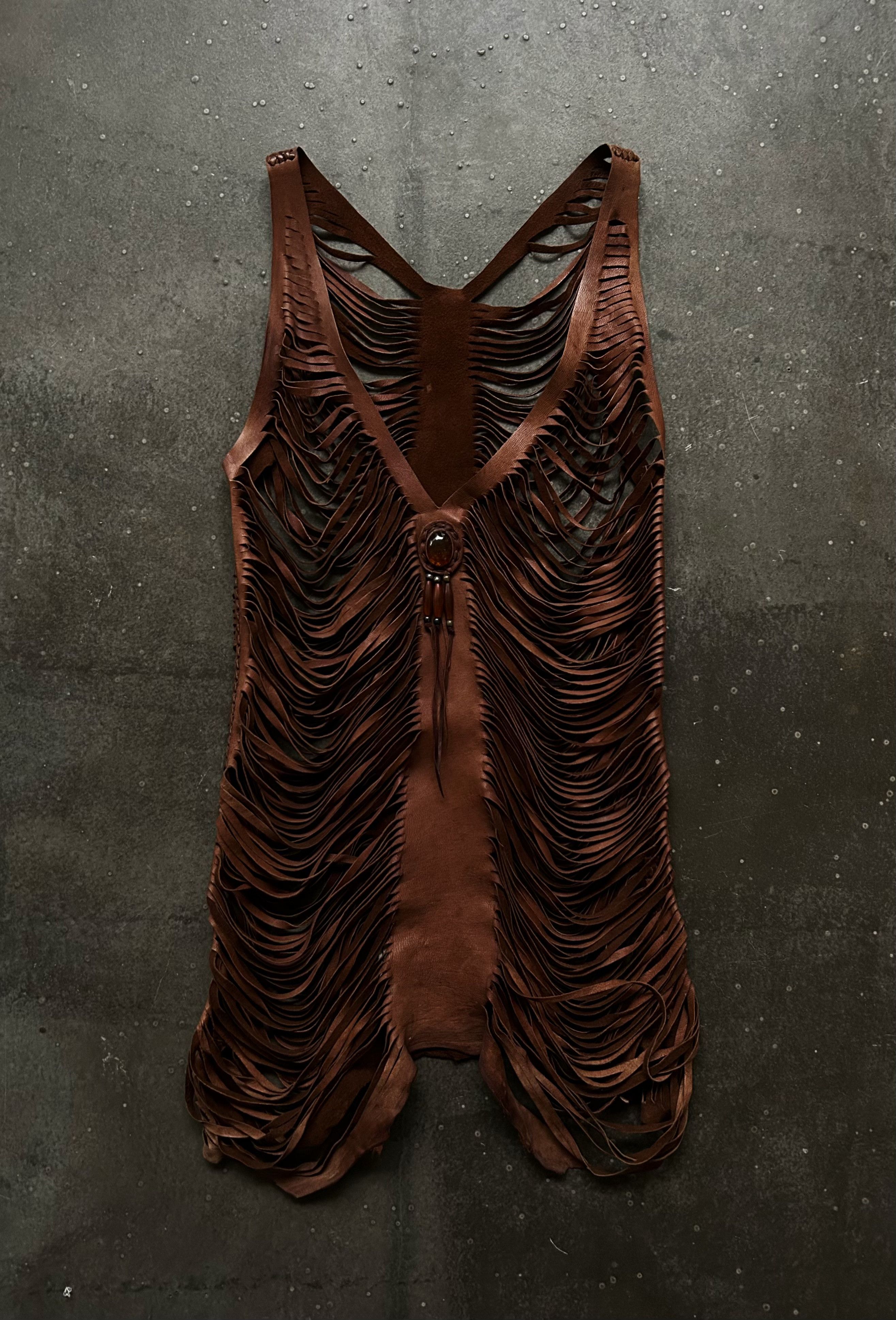 Share Spirit Homme SHARE SPIRIT Amber Hollow-Out Goat Leather Vest Size US S / EU 44-46 / 1 - 7 Thumbnail
