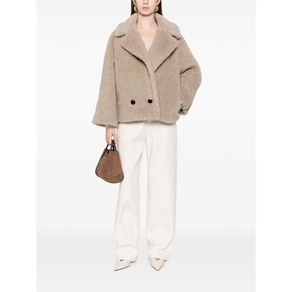 Max Mara Max Mara NEUTRALS Coats - Double Breasted & Peacoats Size M / US 6-8 / IT 42-44 - 4 Thumbnail