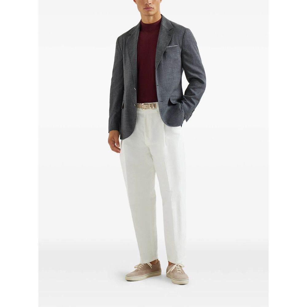 Brunello Cucinelli Brunello Cucinelli GREY Jackets - Blazers Size US L / EU 52-54 / 3 - 2 Thumbnail