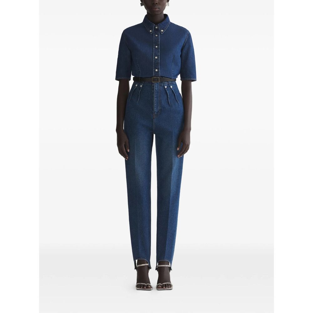 Mugler Mugler BLUE Trousers - Straight Trousers Size 25" / US 0 / IT 36 - 4 Thumbnail