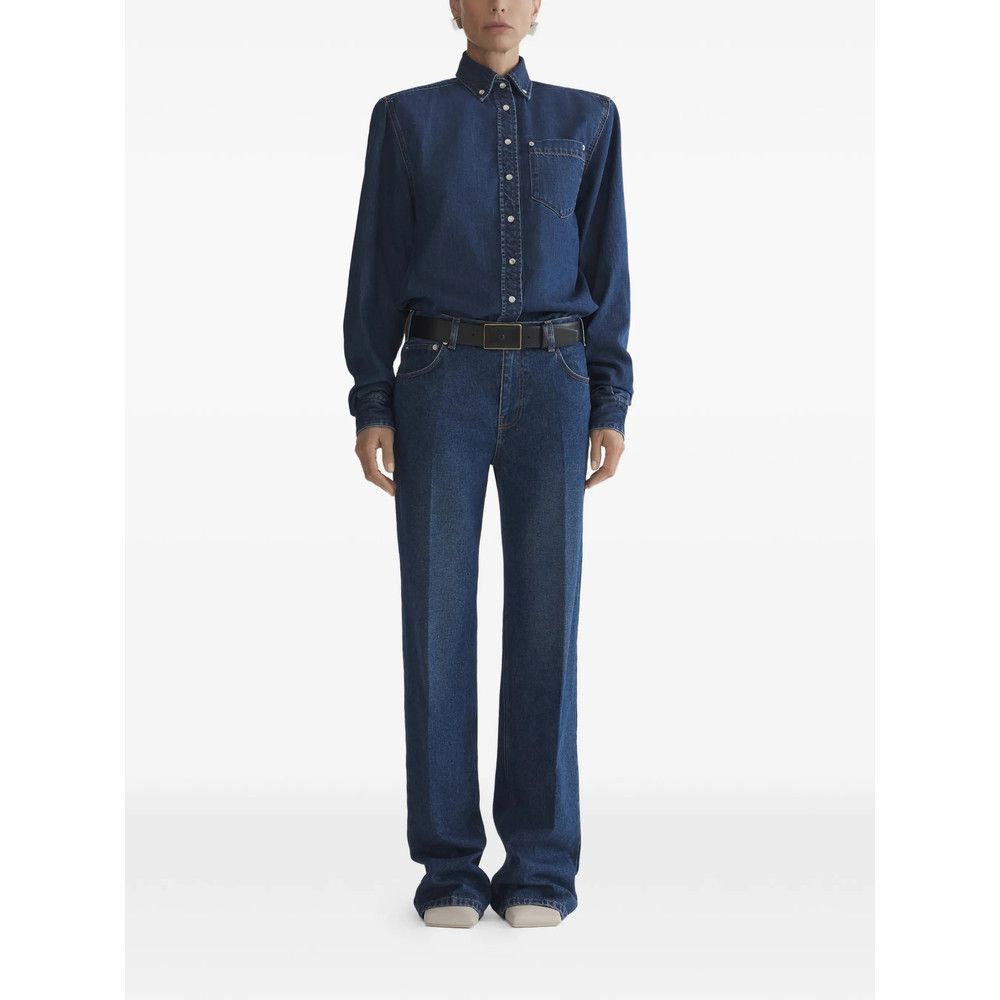 Mugler Mugler BLUE Trousers - Straight Trousers Size 26" / US 2 / IT 38 - 2 Thumbnail