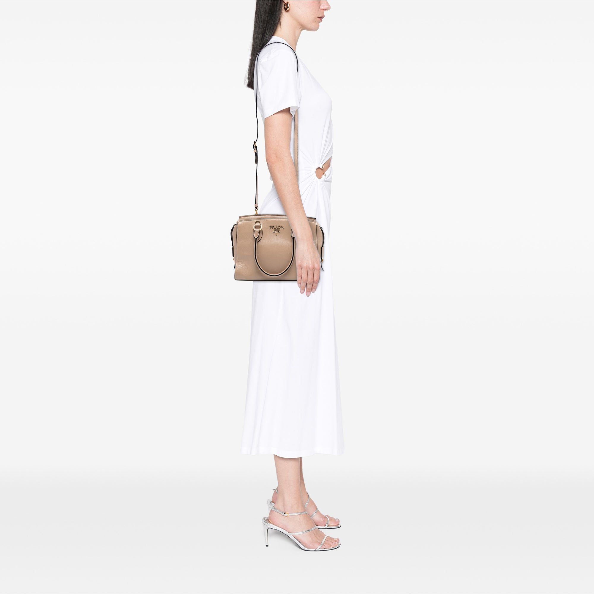 Prada Small City Calf Trimmed Saffiano Top Handle Bag Size ONE SIZE - 6 Thumbnail