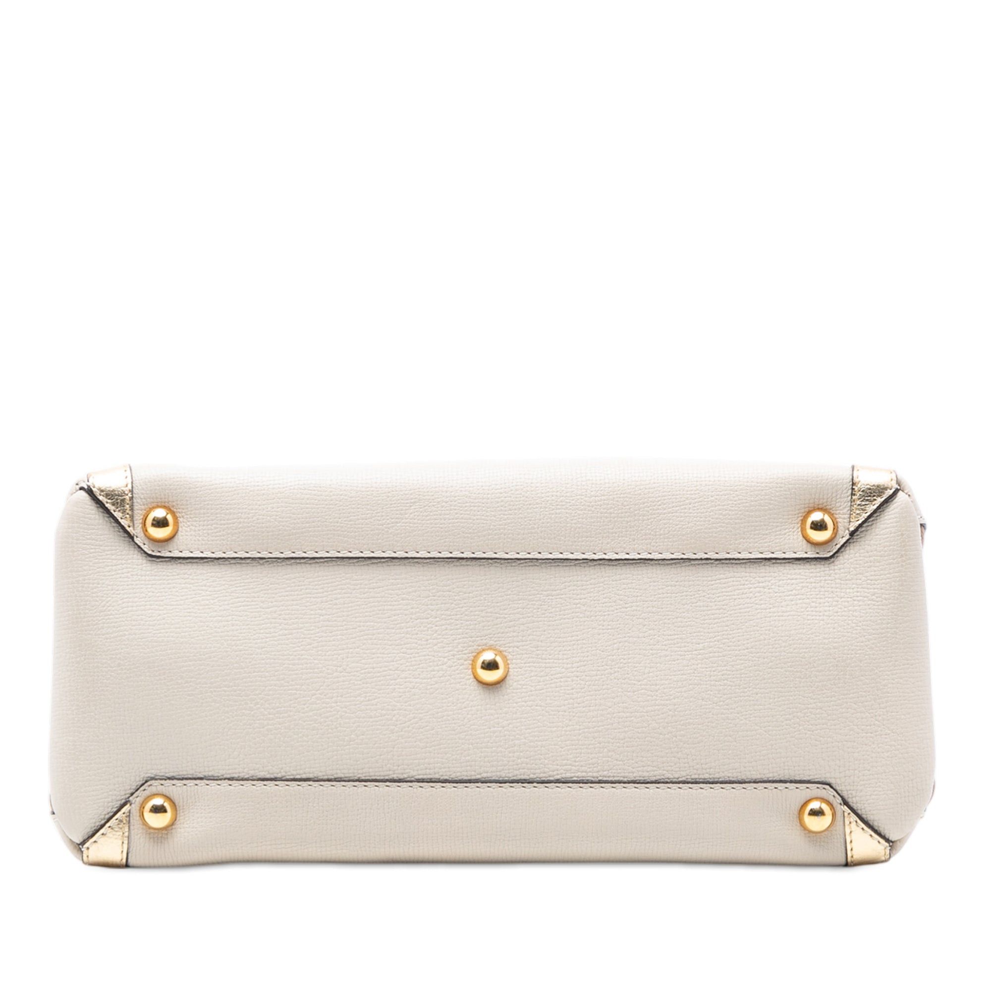 Burberry Medium Bicolor Leather and House Check Banner Satchel Size ONE SIZE - 3 Thumbnail
