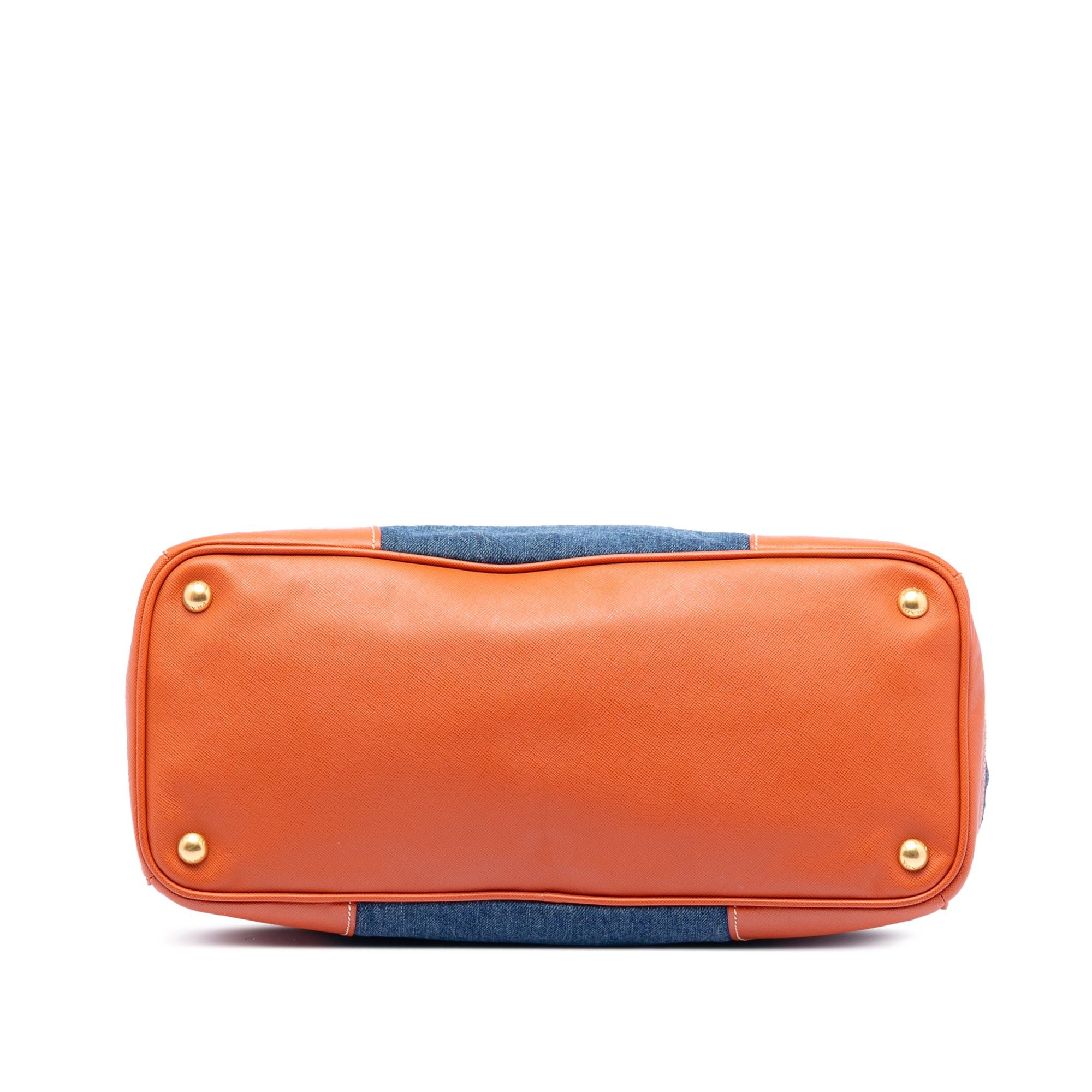 Prada Saffiano Trimmed Denim Handbag Size ONE SIZE - 3 Thumbnail
