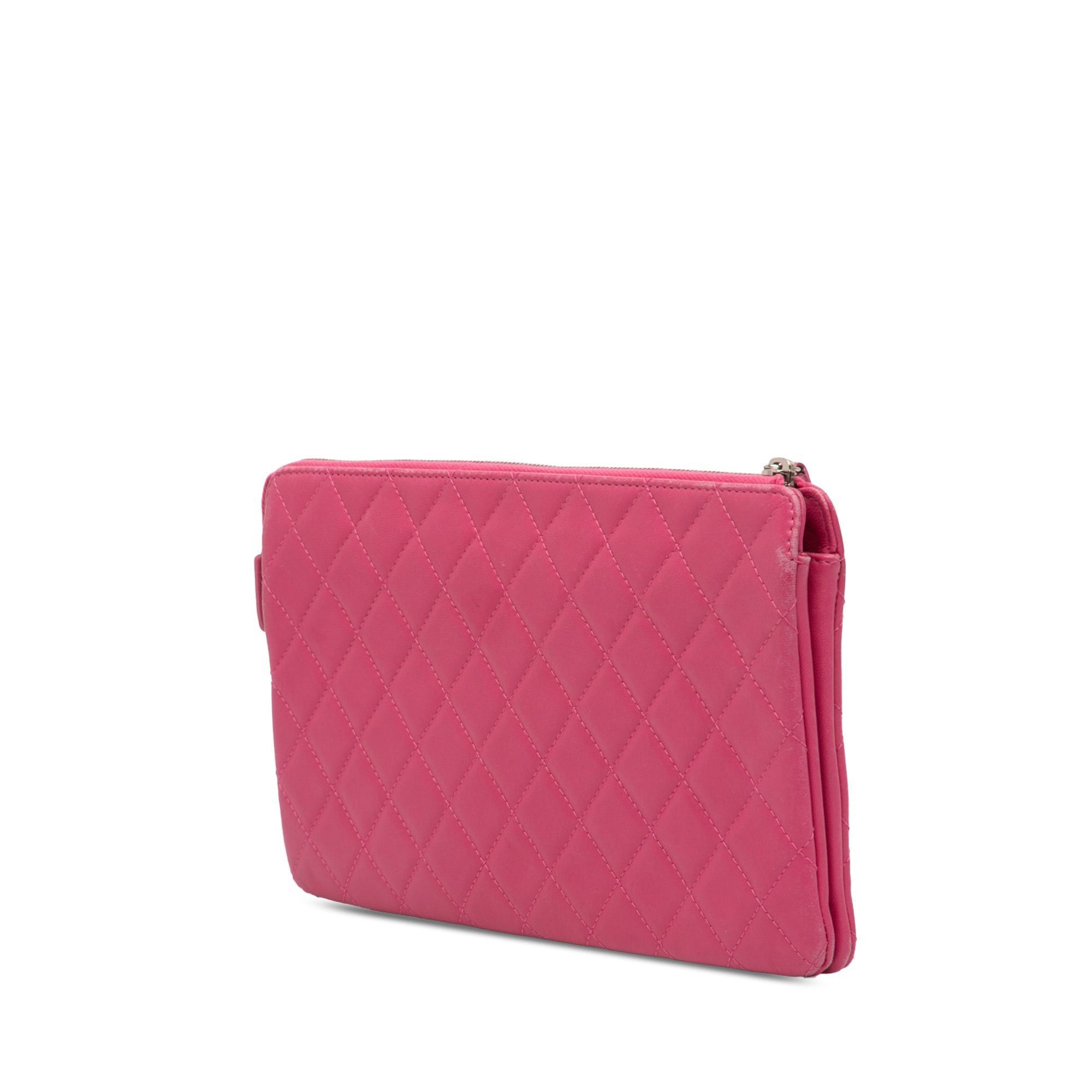 Chanel Quilted Caviar CC Enamel Double Zip Clutch Size ONE SIZE - 2 Thumbnail