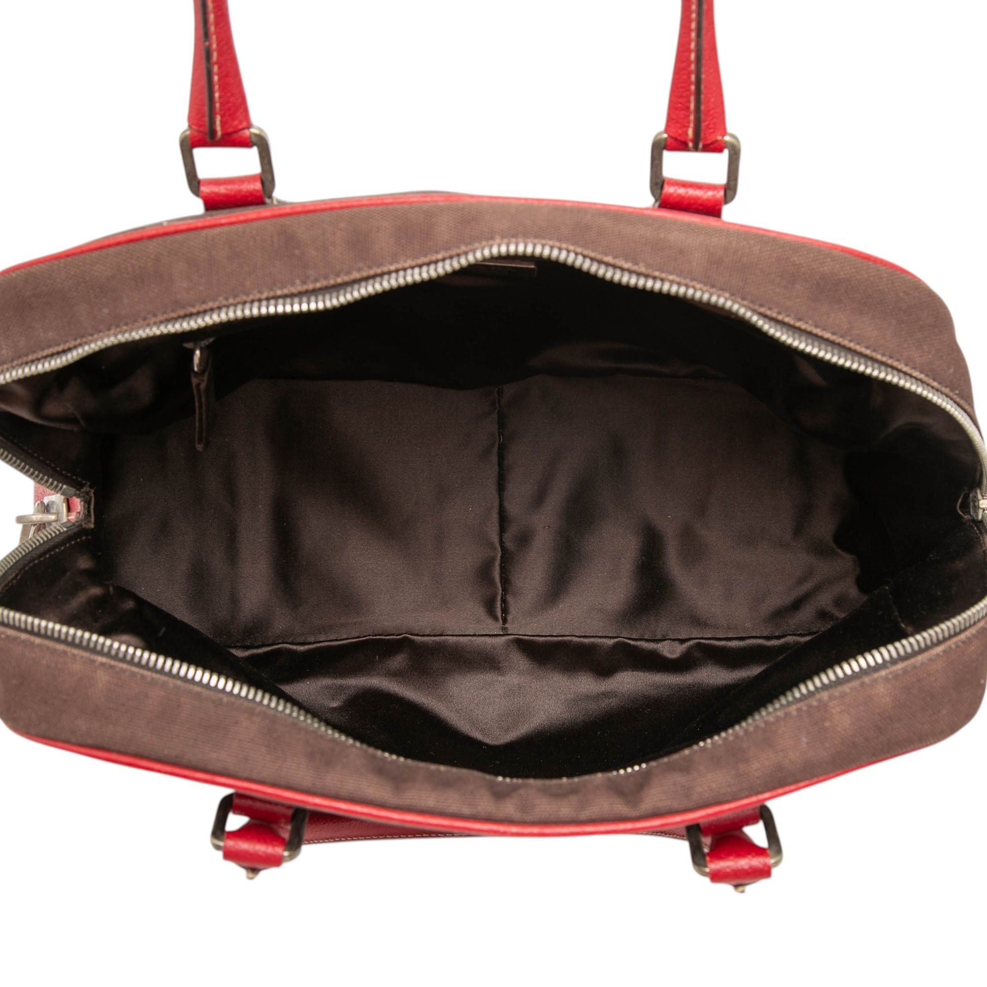 Prada Cinghiale Trimmed Canvas Canapa Bauletto Bag Size ONE SIZE - 4 Thumbnail