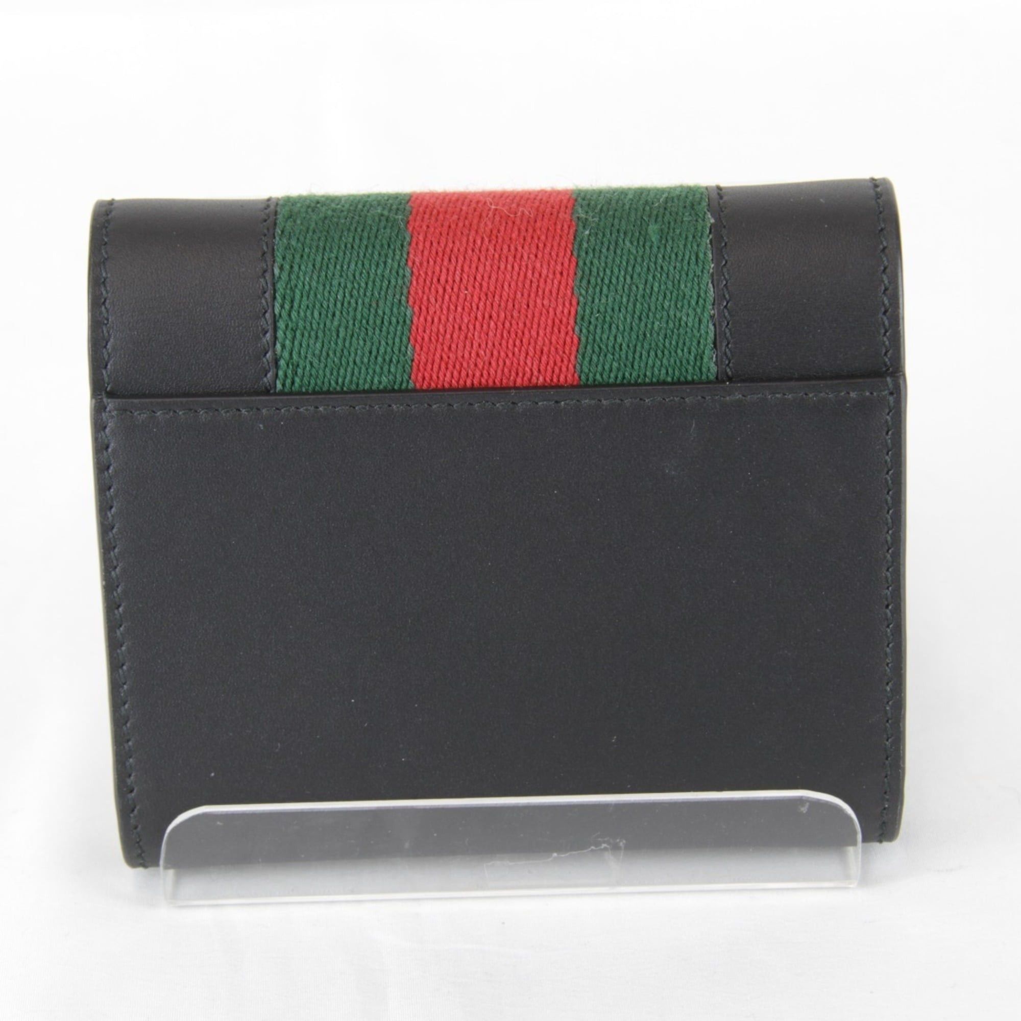 Gucci GUCCI 476081・0416 Sylvie Web Line Tri-fold Wallet Compact Women's Size ONE SIZE - 2 Thumbnail