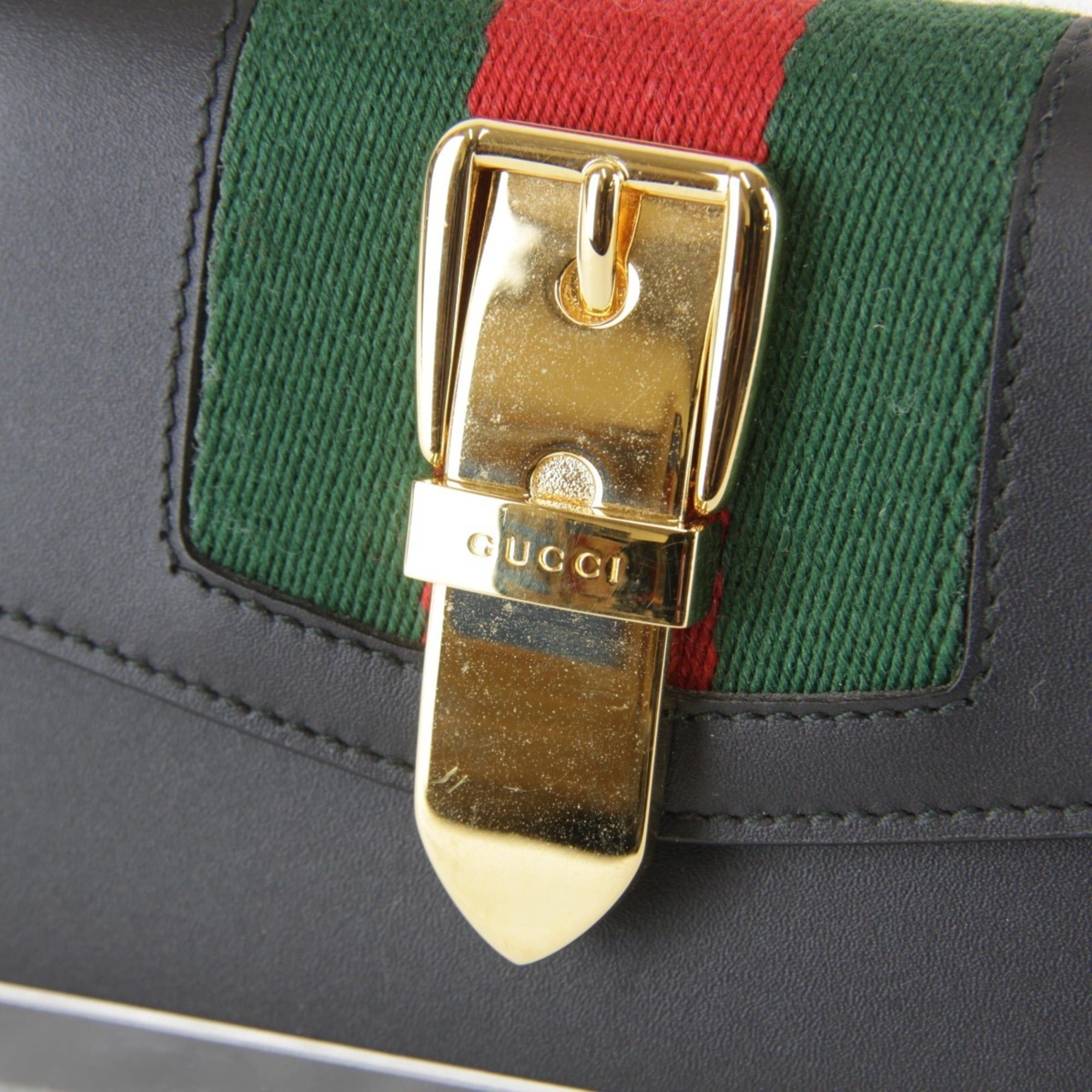 Gucci GUCCI 476081・0416 Sylvie Web Line Tri-fold Wallet Compact Women's Size ONE SIZE - 8 Thumbnail