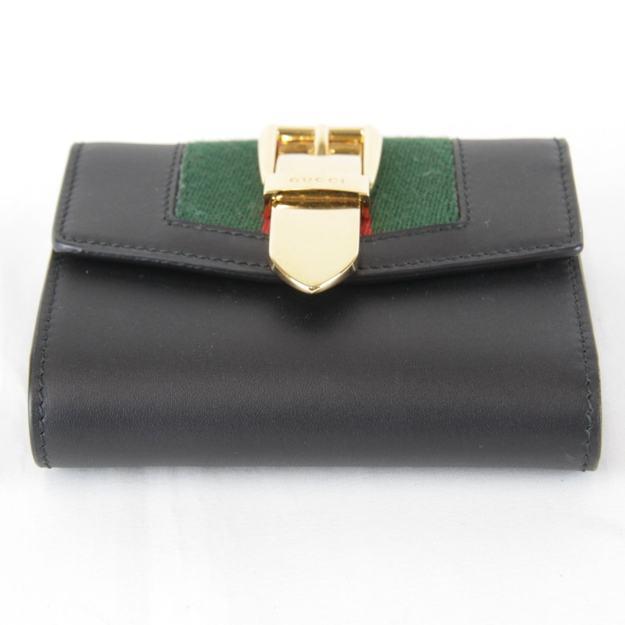 Gucci GUCCI 476081・0416 Sylvie Web Line Tri-fold Wallet Compact Women's Size ONE SIZE - 7 Thumbnail