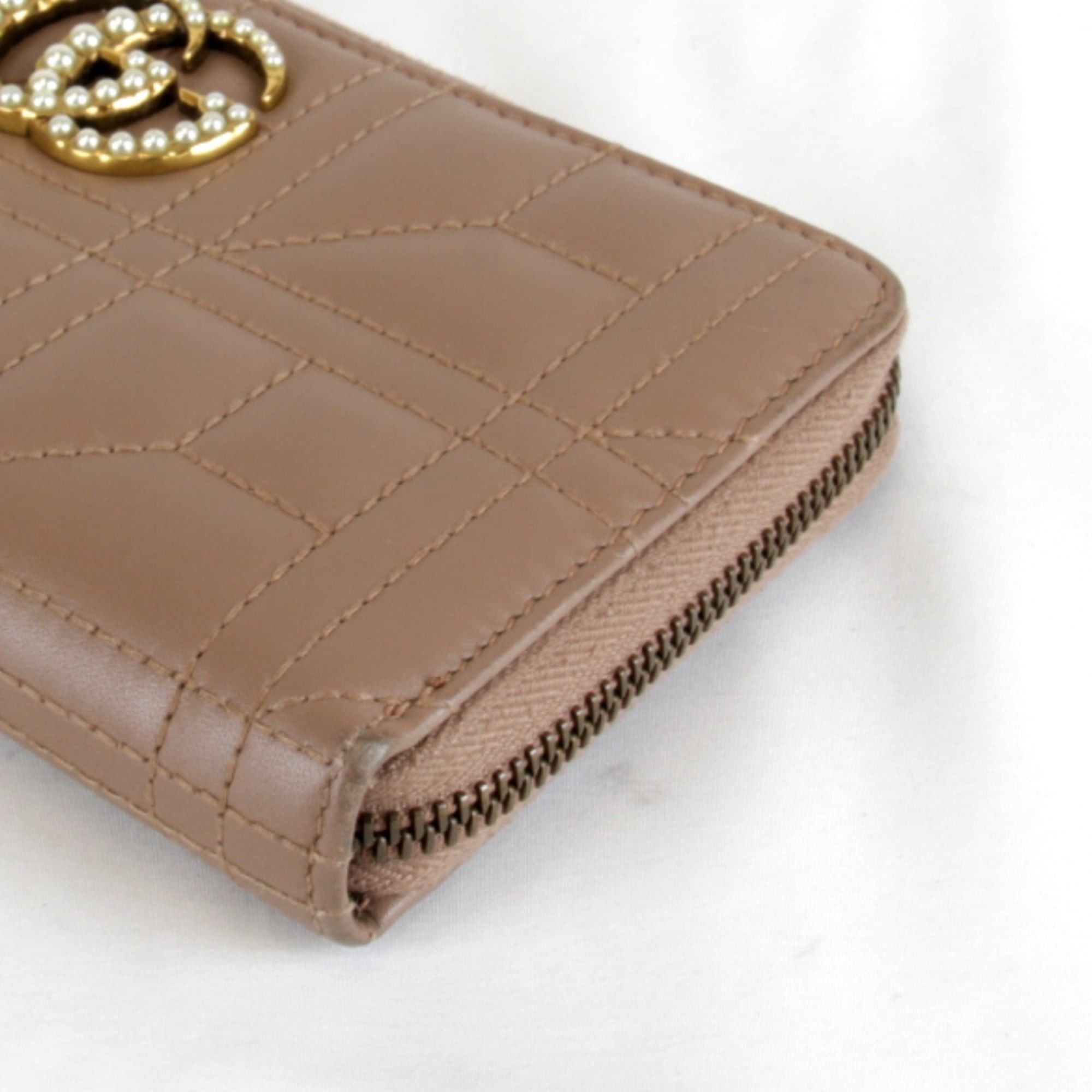 Gucci GUCCI GG Marmont Round Zip Long Wallet, Brown Leather, Women's, 443123/0959 Size ONE SIZE - 3 Thumbnail