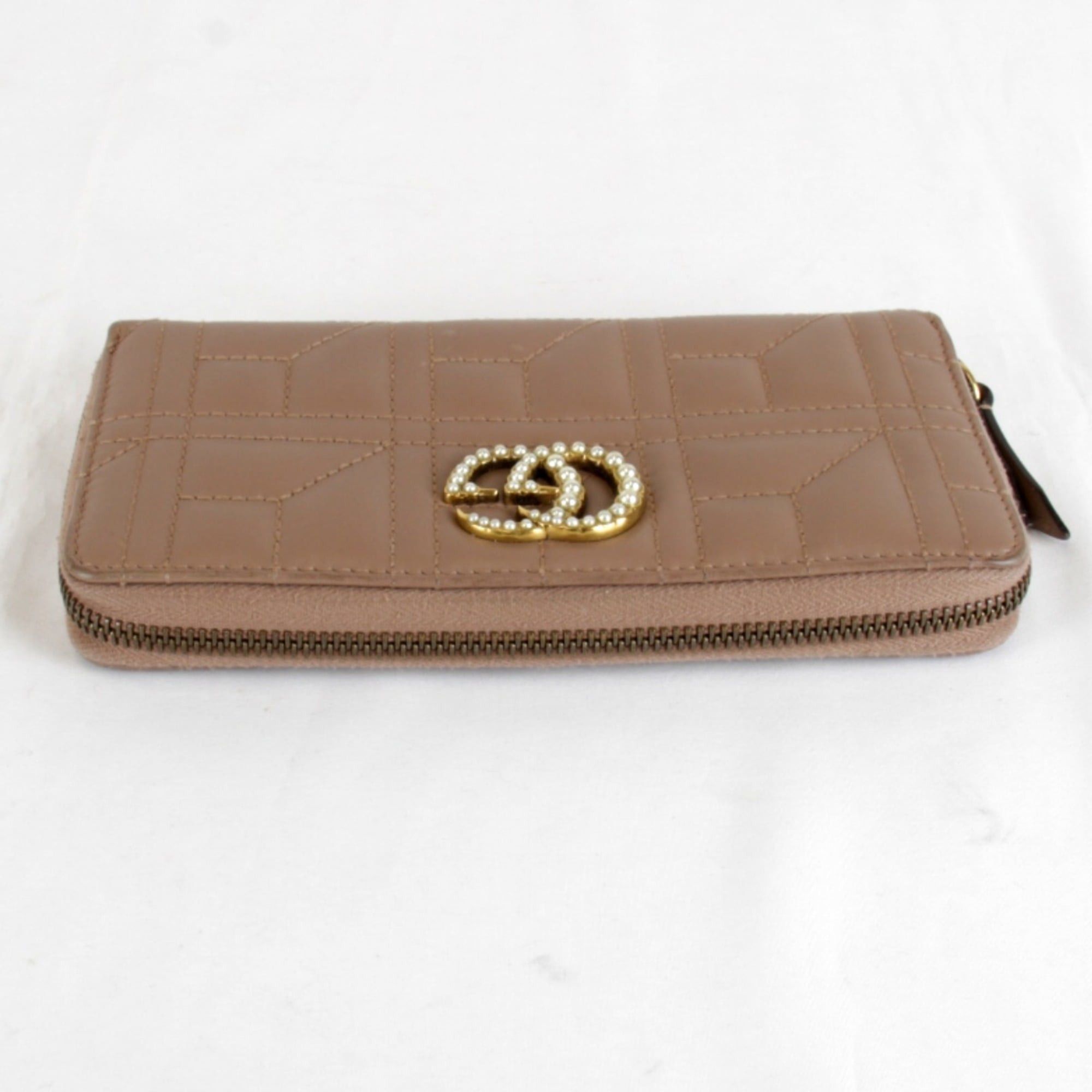 Gucci GUCCI GG Marmont Round Zip Long Wallet, Brown Leather, Women's, 443123/0959 Size ONE SIZE - 6 Thumbnail