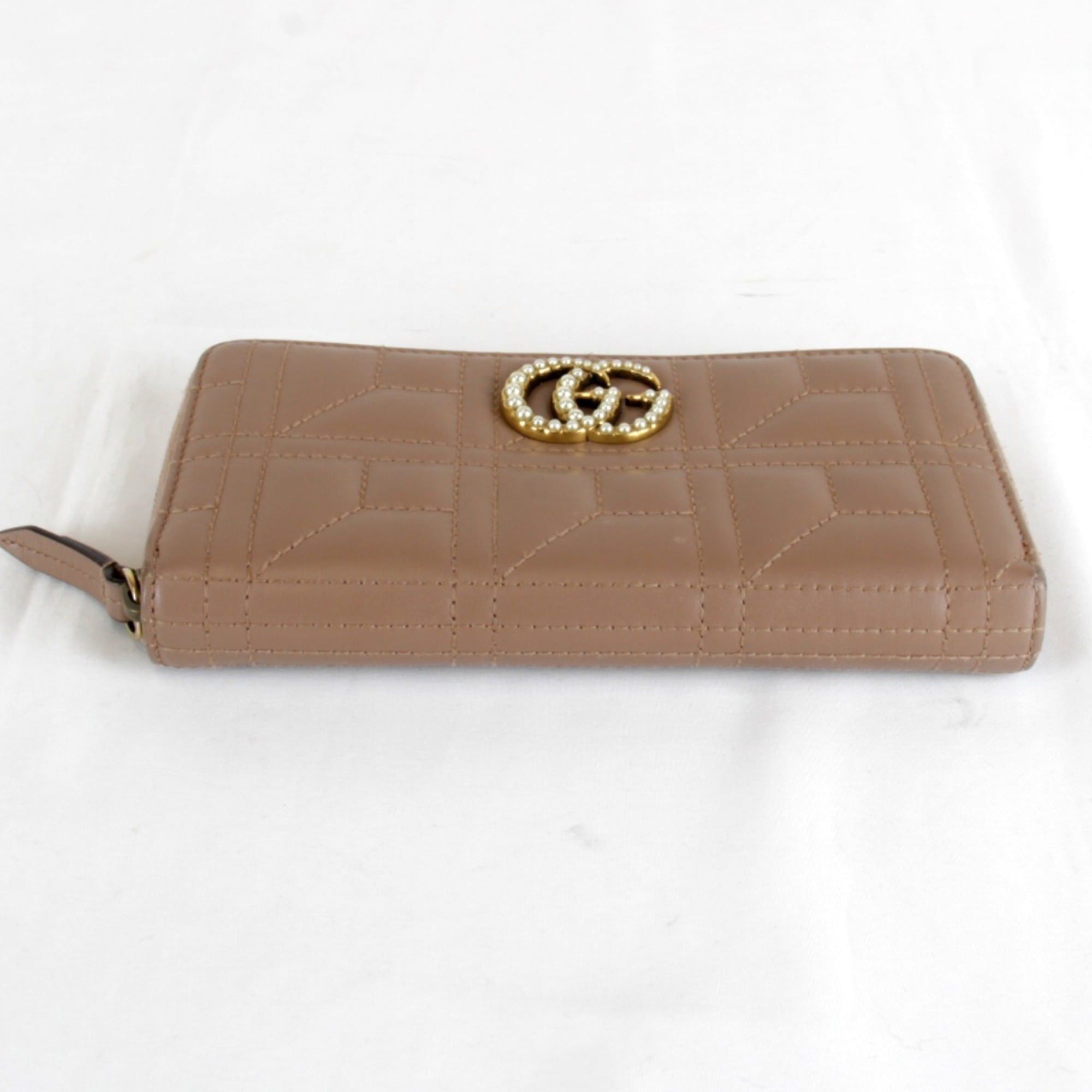 Gucci GUCCI GG Marmont Round Zip Long Wallet, Brown Leather, Women's, 443123/0959 Size ONE SIZE - 5 Thumbnail
