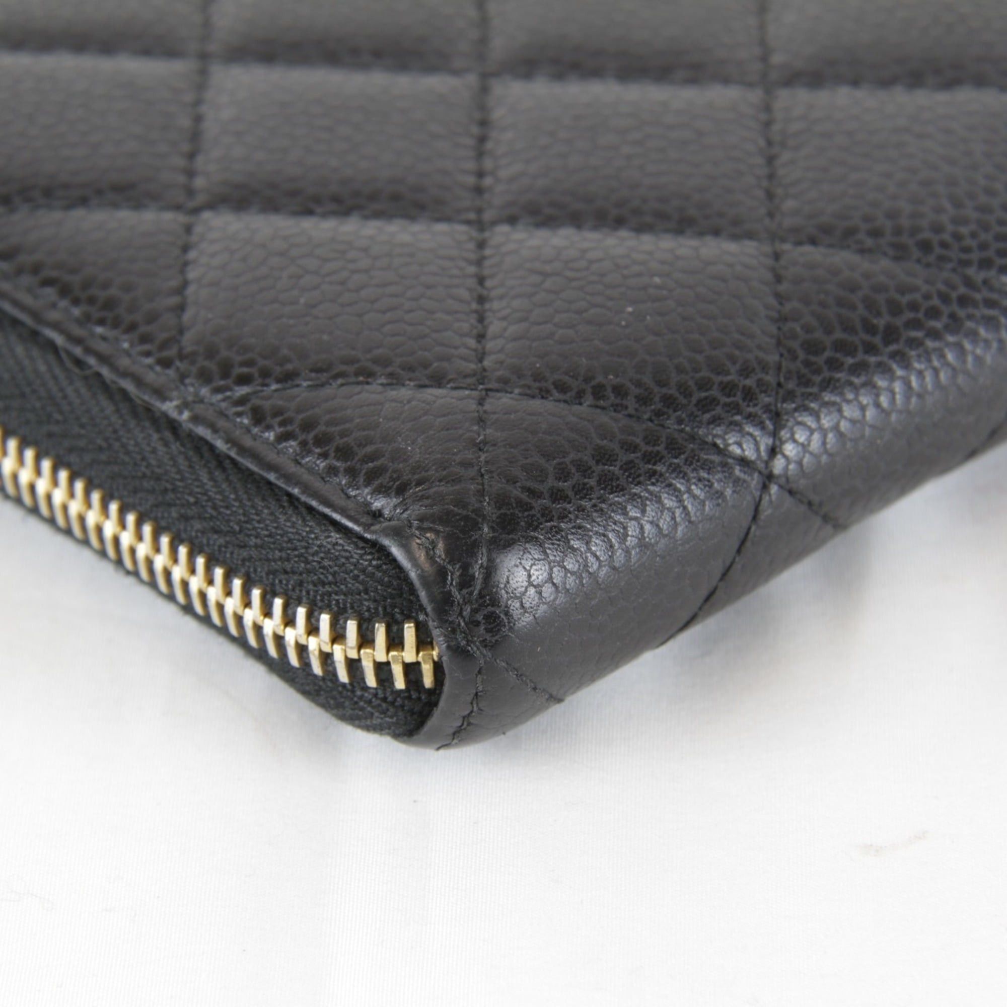 Chanel CHANEL Matelasse Caviar Leather Round Zip Long Wallet in Black Grained Calfskin for Women Size ONE SIZE - 6 Thumbnail