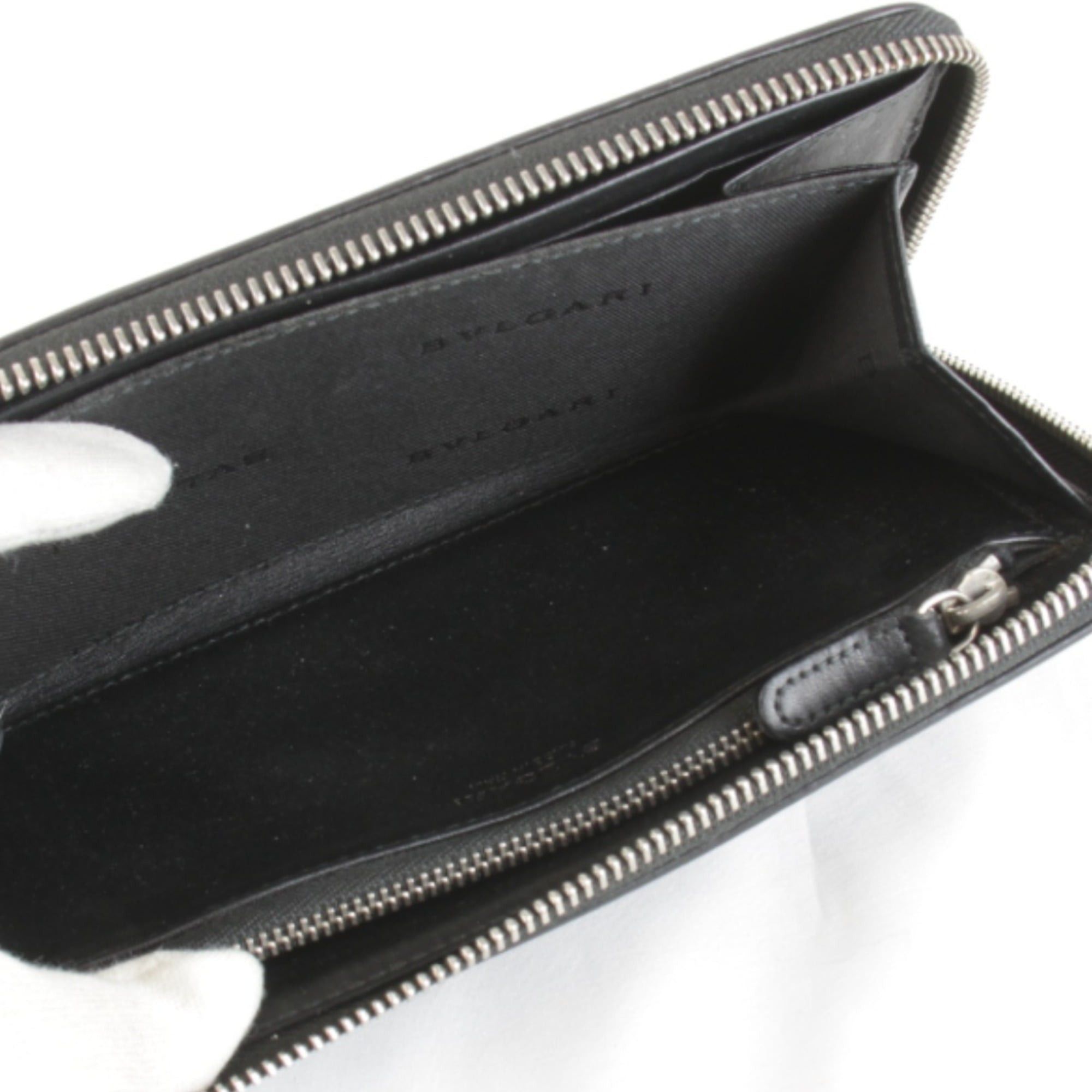 Bvlgari BVLGARI Weekend Round Zip Long Wallet in Black Leather for Women Size ONE SIZE - 8 Thumbnail
