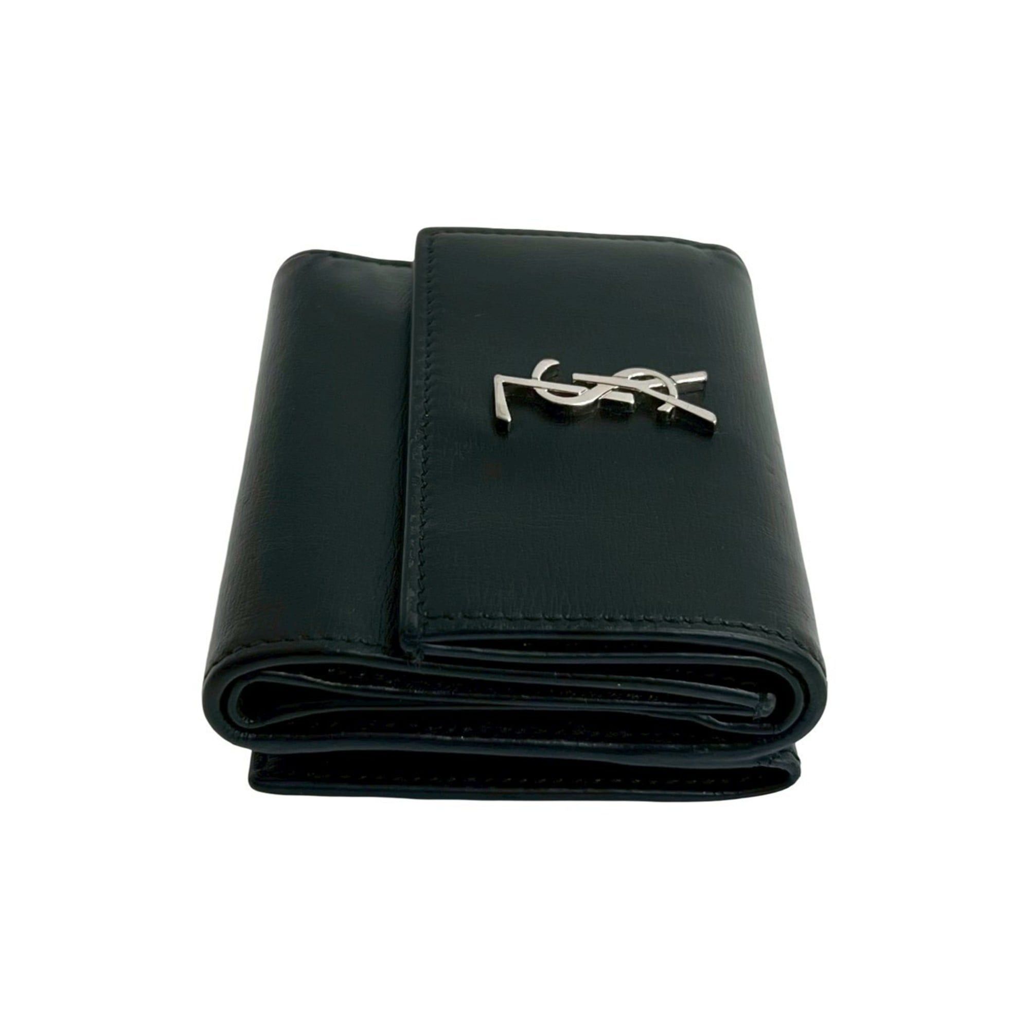 Saint Laurent Paris Yves Saint Laurent PARIS YSL Leather Tri-fold Wallet Black 96575 Size ONE SIZE - 5 Thumbnail