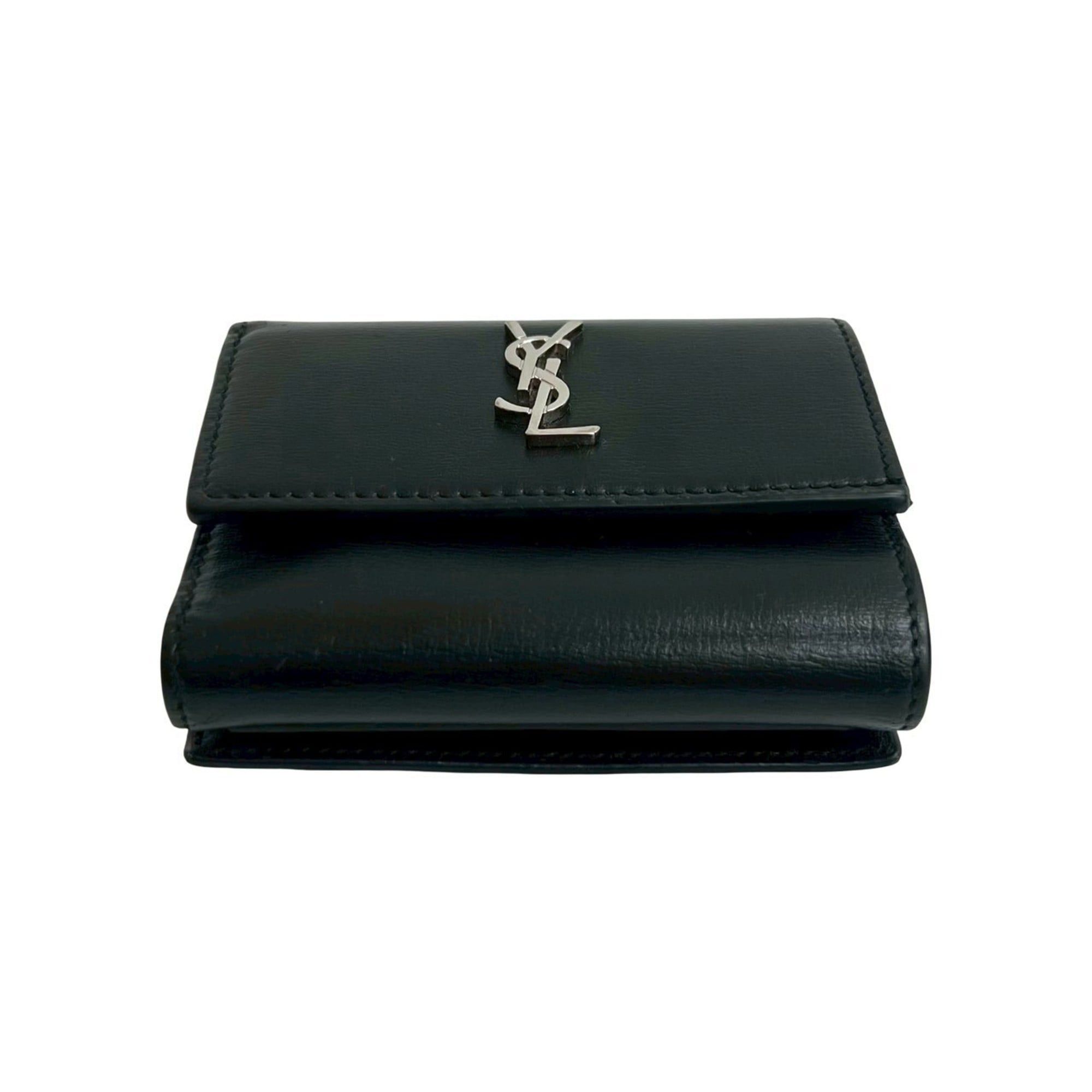 Saint Laurent Paris Yves Saint Laurent PARIS YSL Leather Tri-fold Wallet Black 96575 Size ONE SIZE - 6 Thumbnail