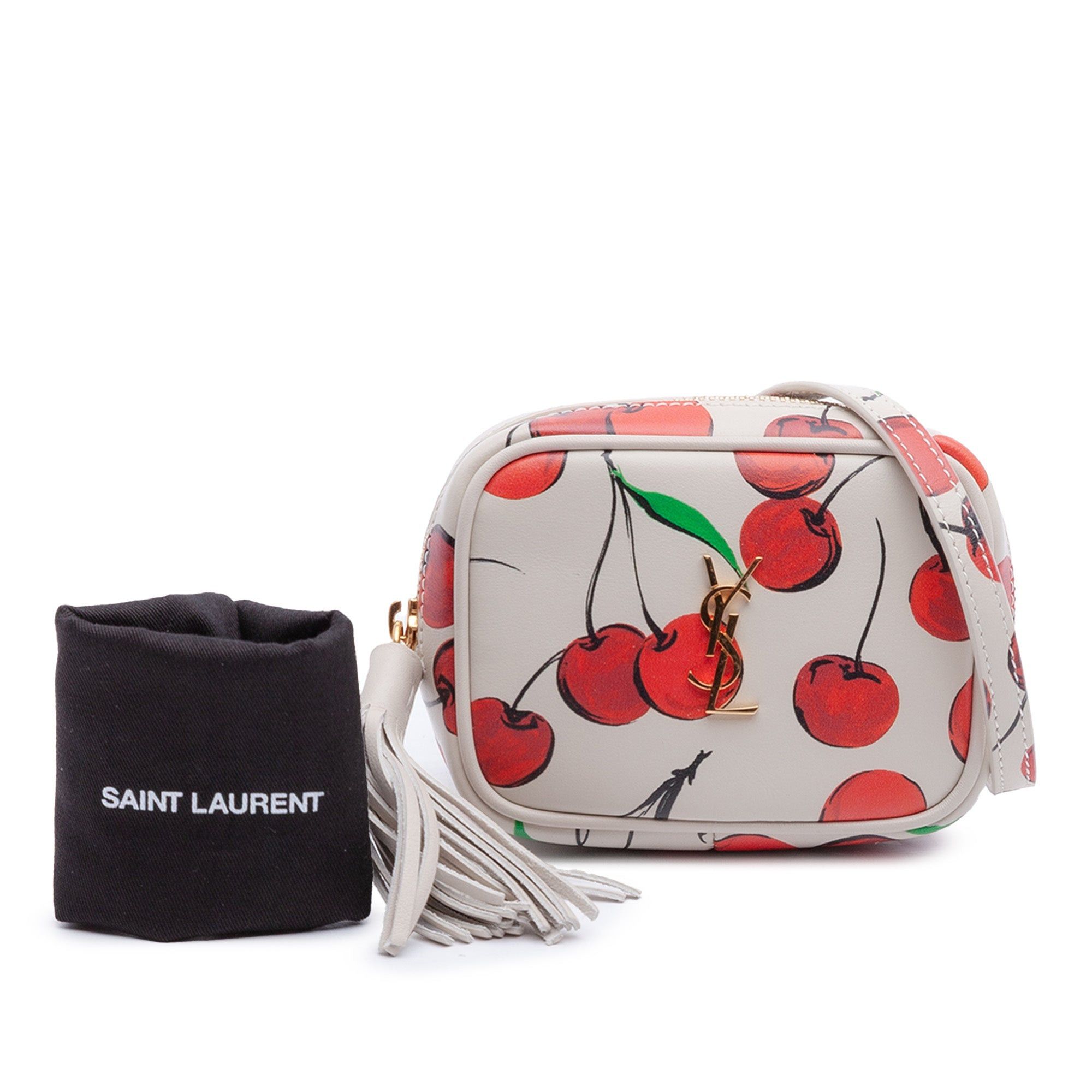 Saint Laurent Paris Baby Calfskin Monogram Cherry Printed Lou Camera Bag Size ONE SIZE - 10 Thumbnail