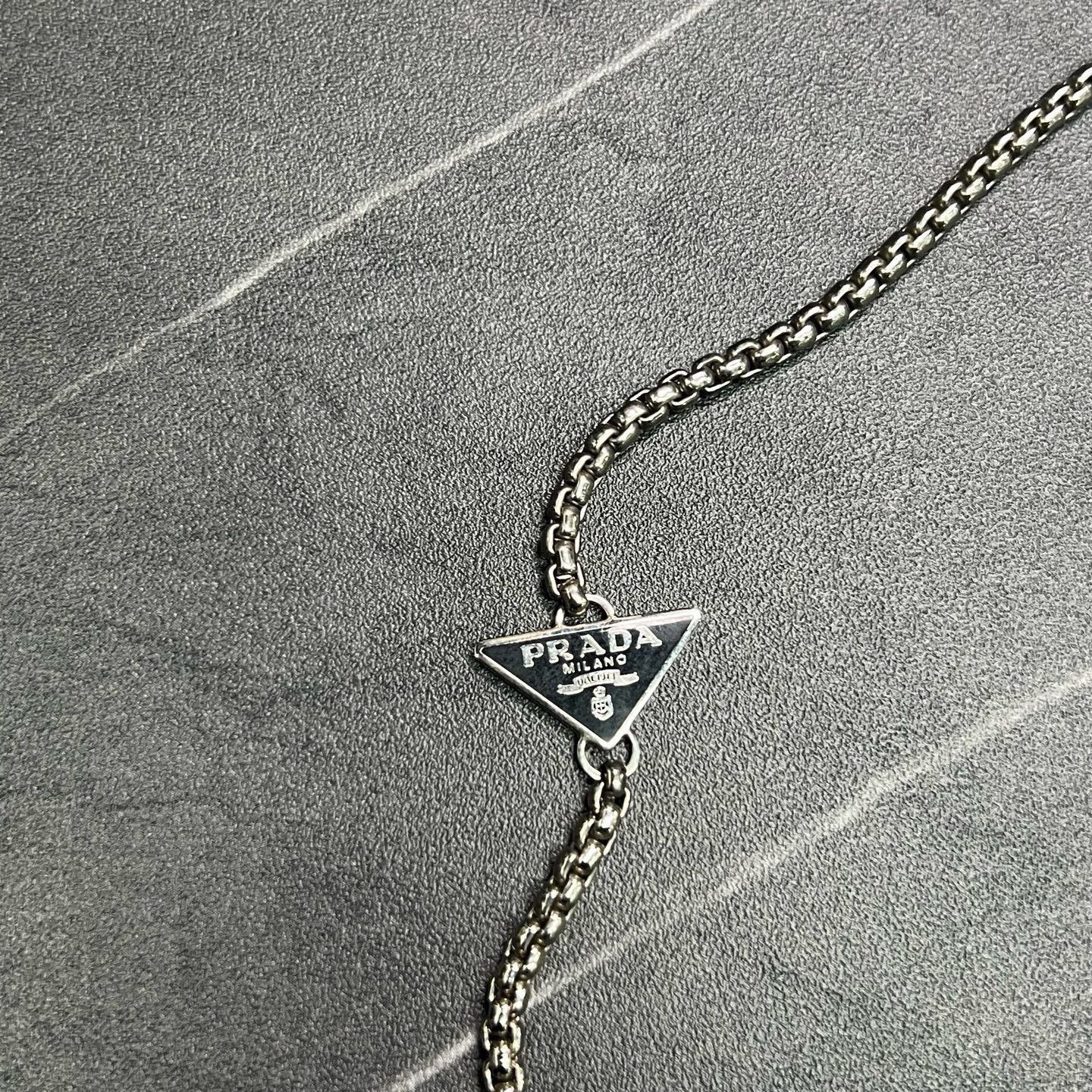 Prada Prada Metal Triangle Logo Headphone Chain Size ONE SIZE - 2 Thumbnail