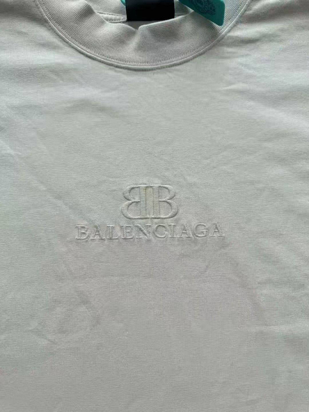 Balenciaga Balenciaga Beige Double B Embroidered Short Sleeve Size US XS / EU 42 / 0 - 3 Thumbnail