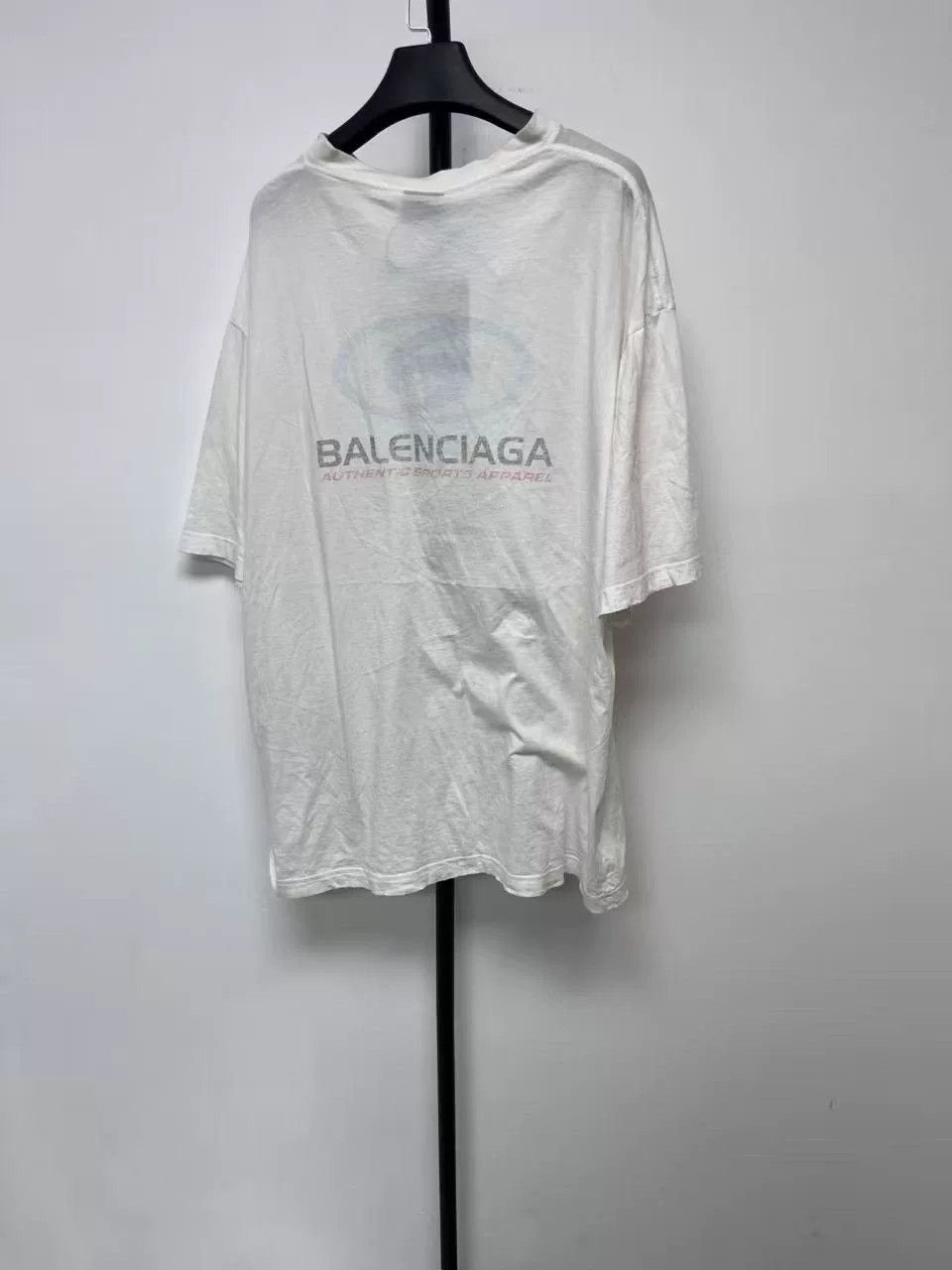 Balenciaga Balenciaga Distressed Blue Logo Letter Print T-Shirt Size US M / EU 48-50 / 2 - 2 Thumbnail