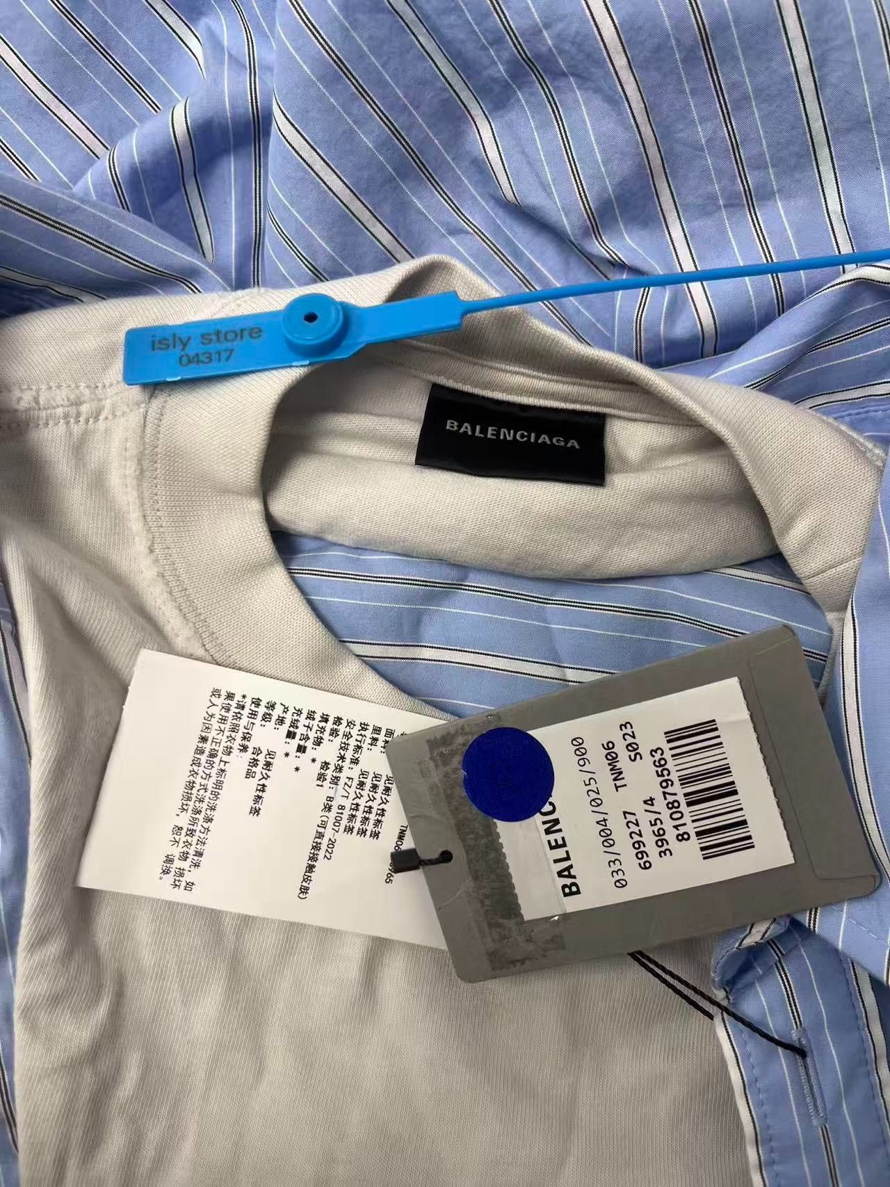 Balenciaga Balenciaga Men's Striped Collar Shirt Size US XL / EU 56 / 4 - 5 Thumbnail