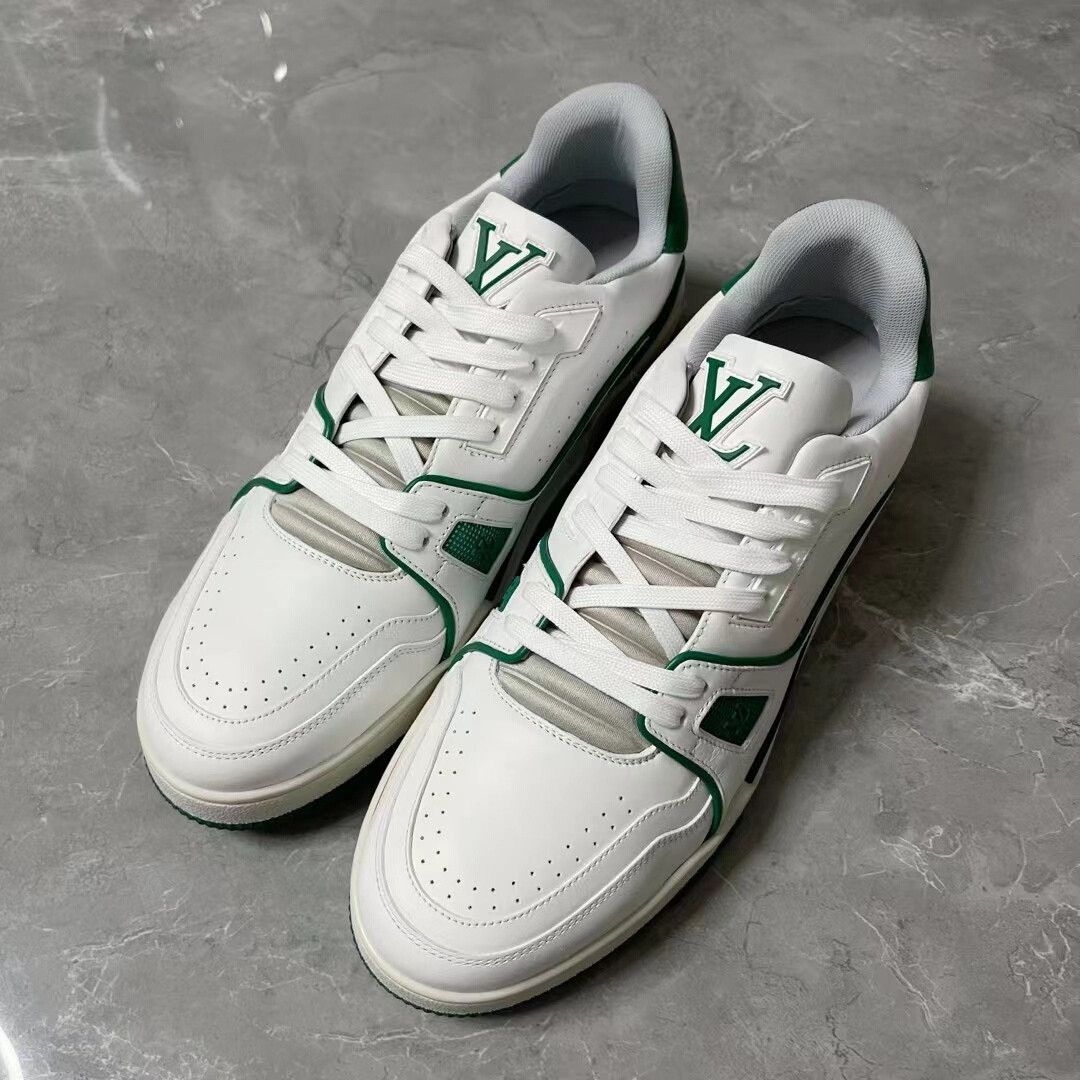 Louis Vuitton Louis Vuitton White Green Trainer Limited Size US 8.5 / EU 41-42 - 3 Thumbnail