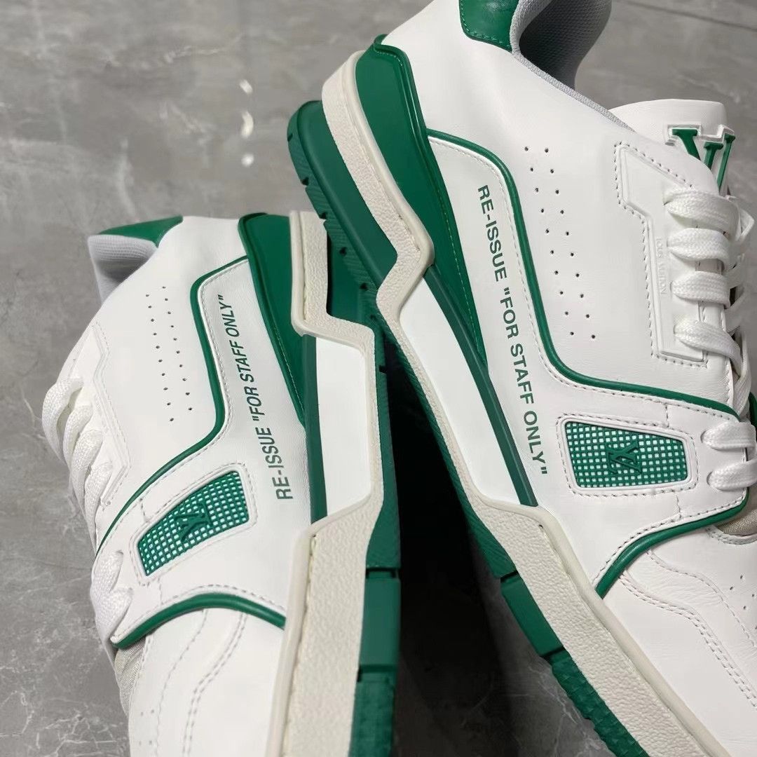 Louis Vuitton Louis Vuitton White Green Trainer Limited Size US 8.5 / EU 41-42 - 2 Thumbnail