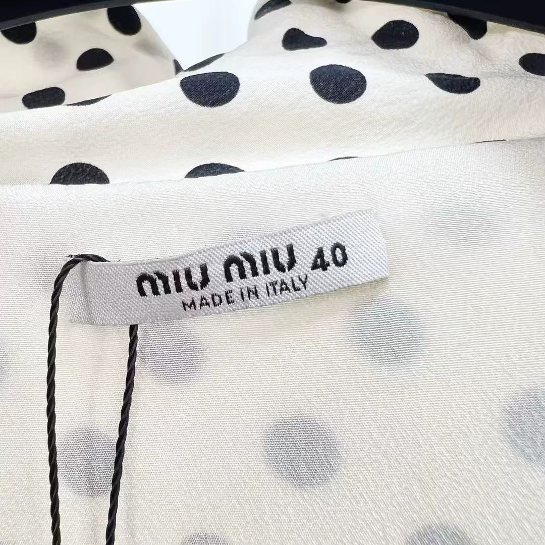 Miu Miu Miu Miu Polka Dot Puff Sleeve Dress Size S / US 4 / IT 40 - 6 Thumbnail