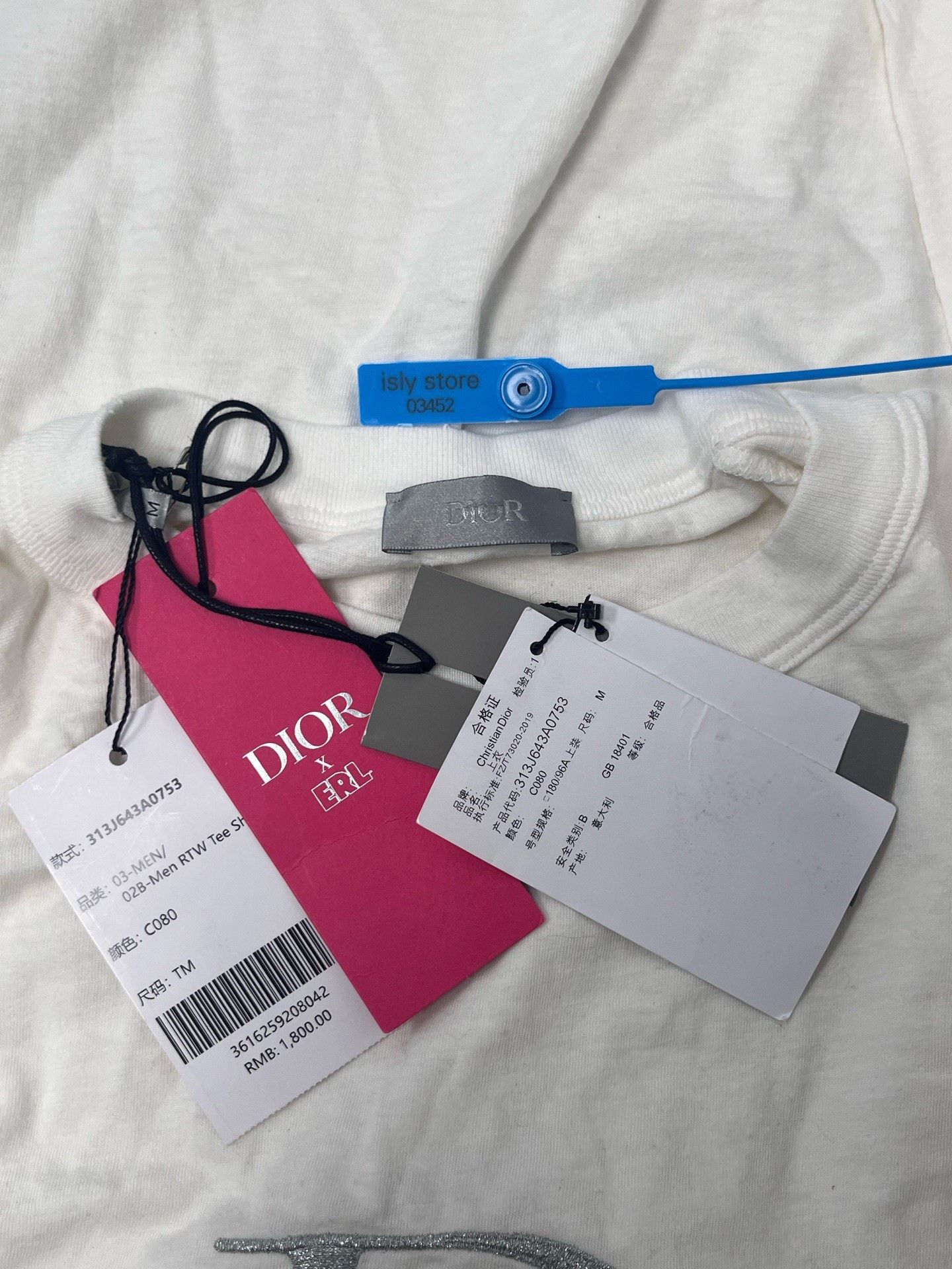 Dior DIOR Distressed Logo Embroidered Crewneck T-shirt Size US M / EU 48-50 / 2 - 7 Thumbnail