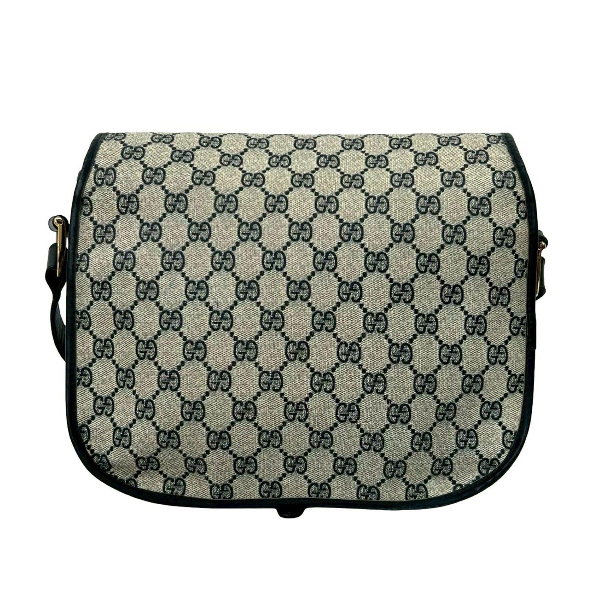 Gucci GUCCI Old Gucci Vintage Sherry Line Horsebit Leather Shoulder Bag Navy 30847 Size ONE SIZE - 3 Thumbnail