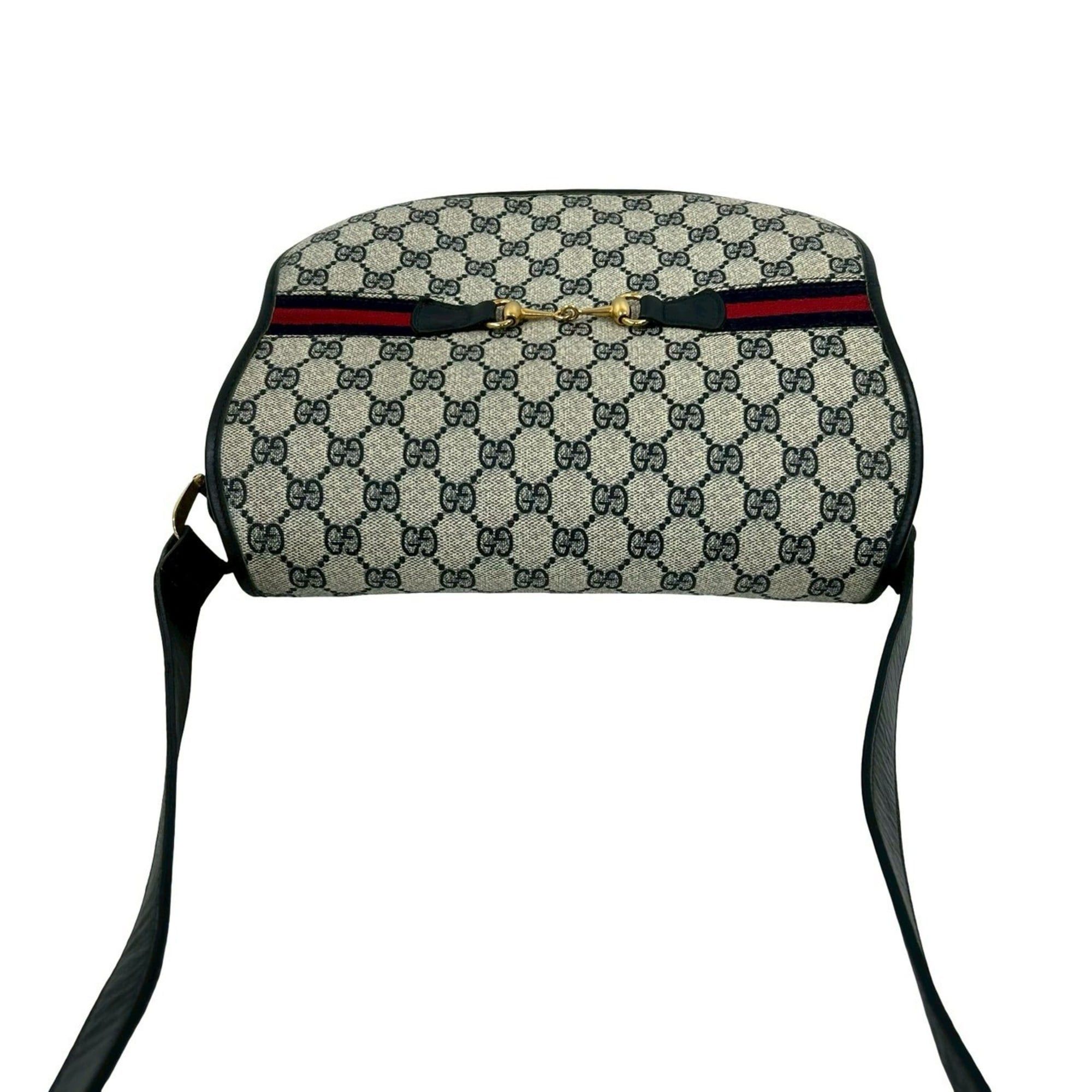 Gucci GUCCI Old Gucci Vintage Sherry Line Horsebit Leather Shoulder Bag Navy 30847 Size ONE SIZE - 4 Thumbnail