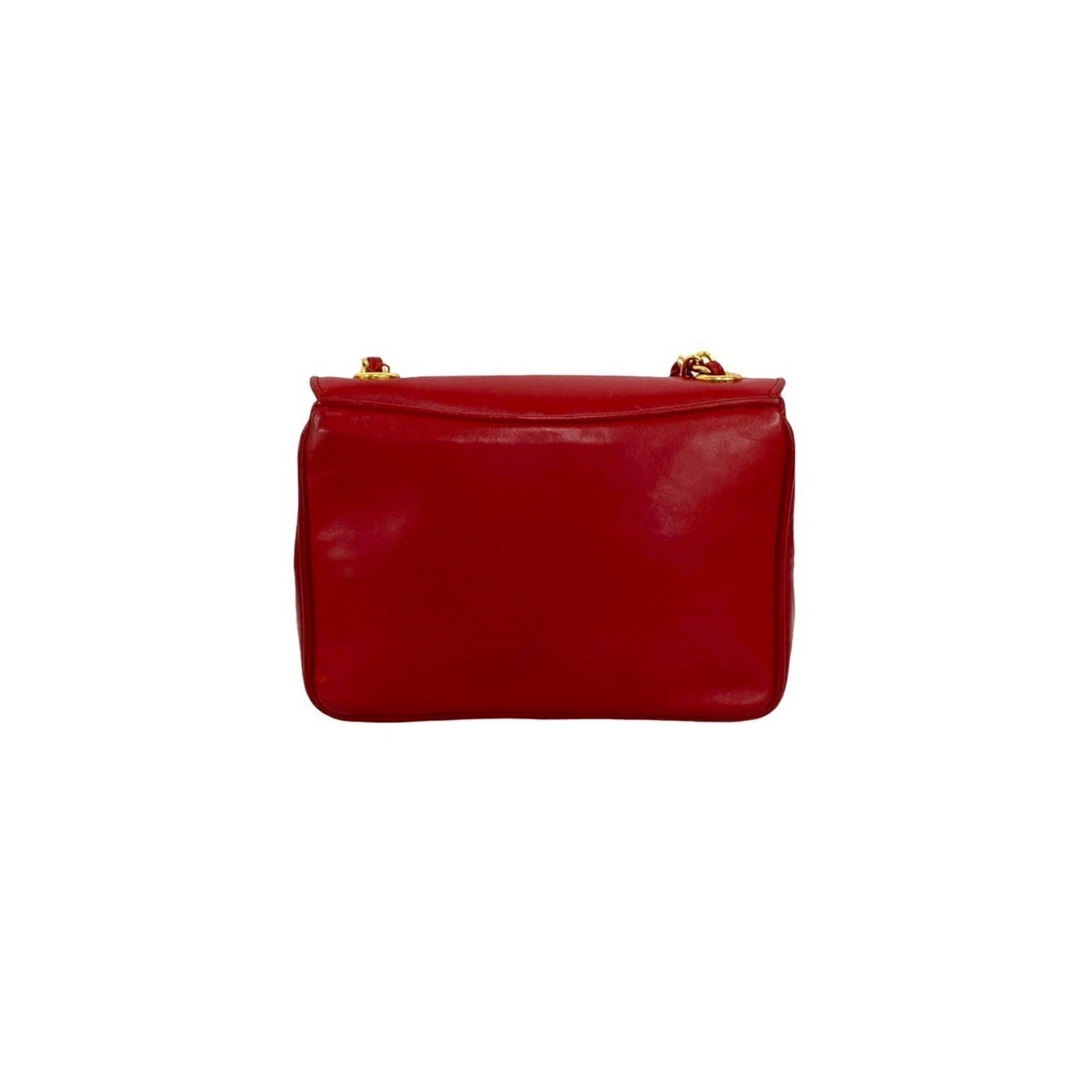 Chanel CHANEL Coco Mark Lambskin Chain Mini Shoulder Bag Red 97353 Size ONE SIZE - 3 Thumbnail
