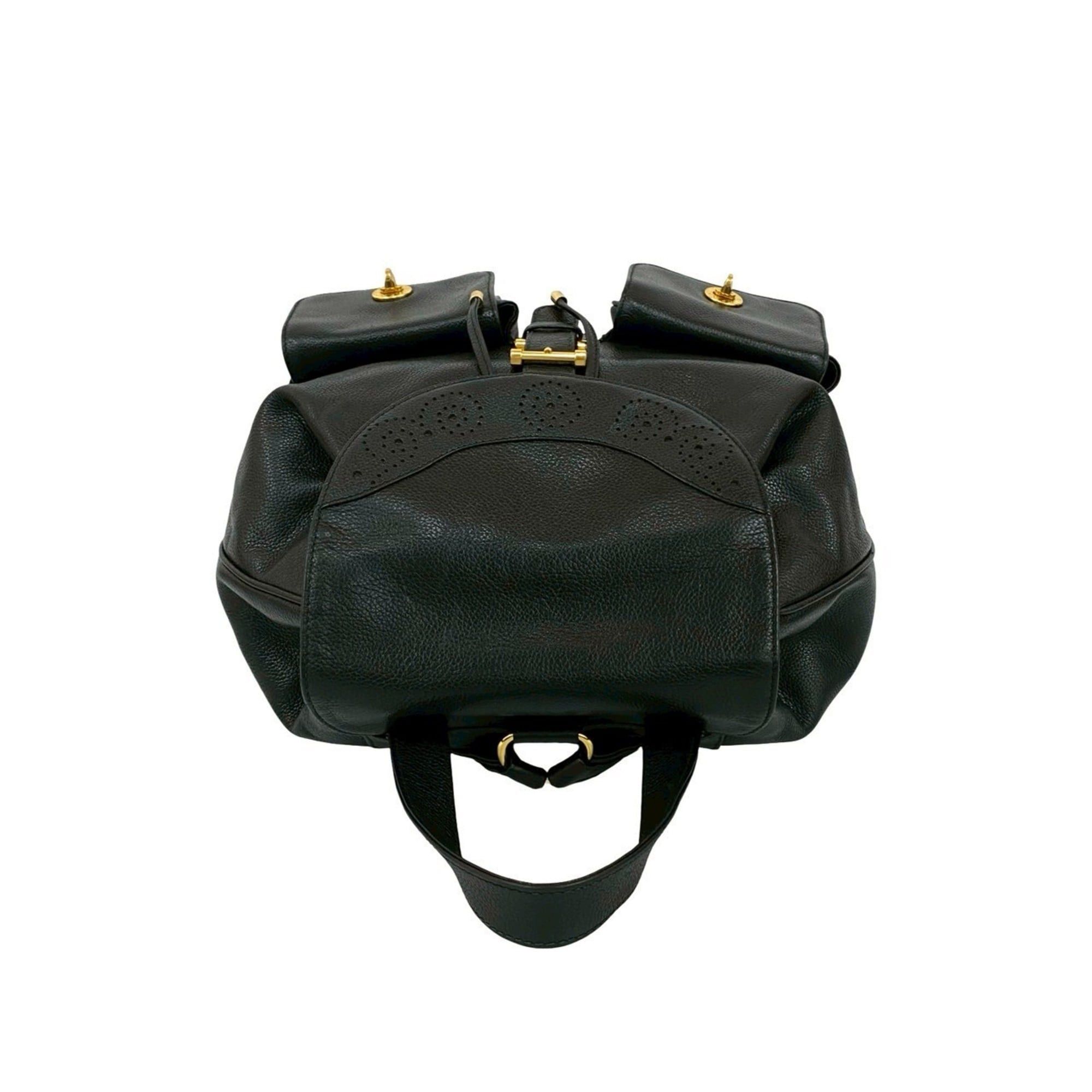 Tiffany & Co. TIFFANY & Co. Perforated Leather Drawstring Backpack/Daypack, Black, 27667 Size ONE SIZE - 4 Thumbnail