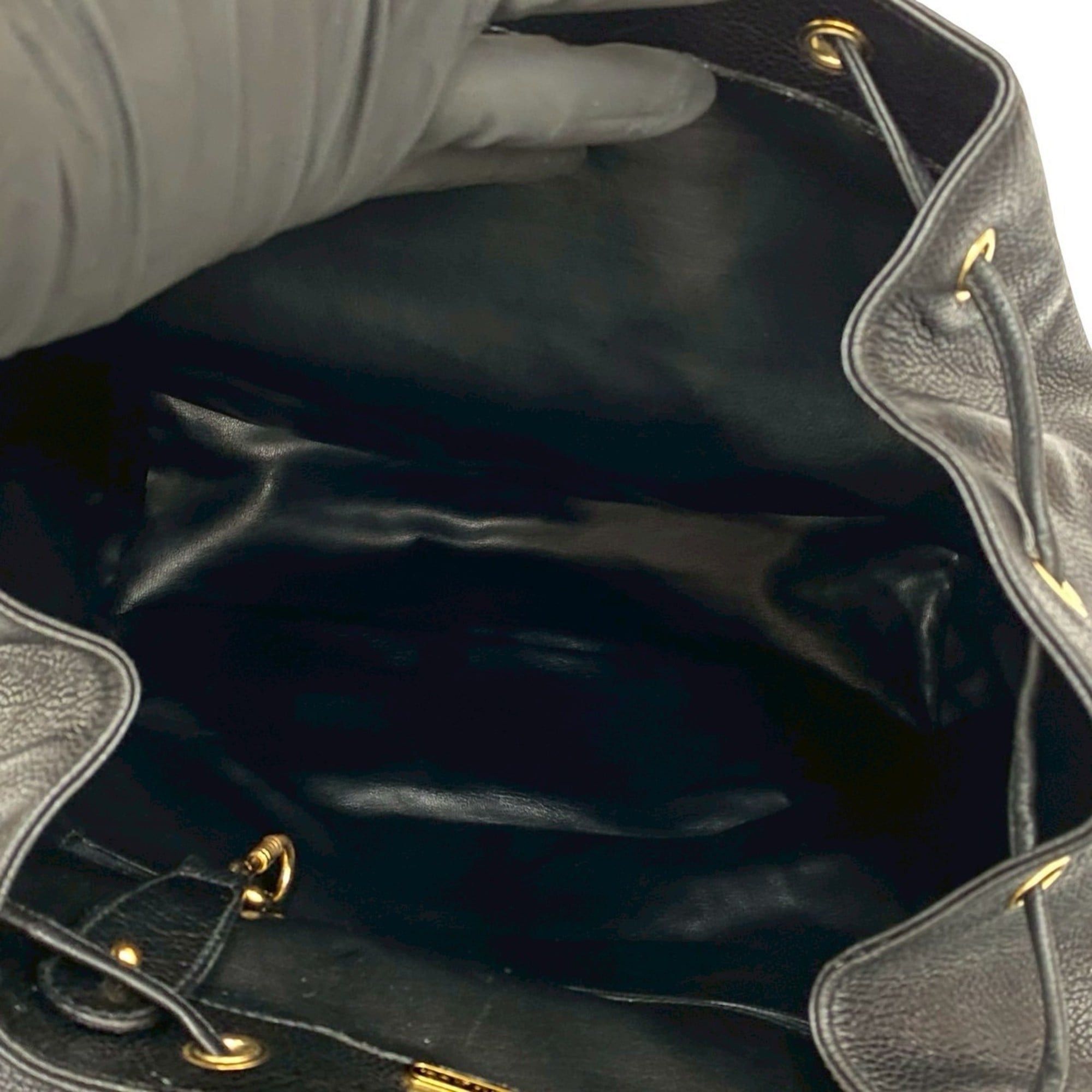 Tiffany & Co. TIFFANY & Co. Perforated Leather Drawstring Backpack/Daypack, Black, 27667 Size ONE SIZE - 9 Thumbnail