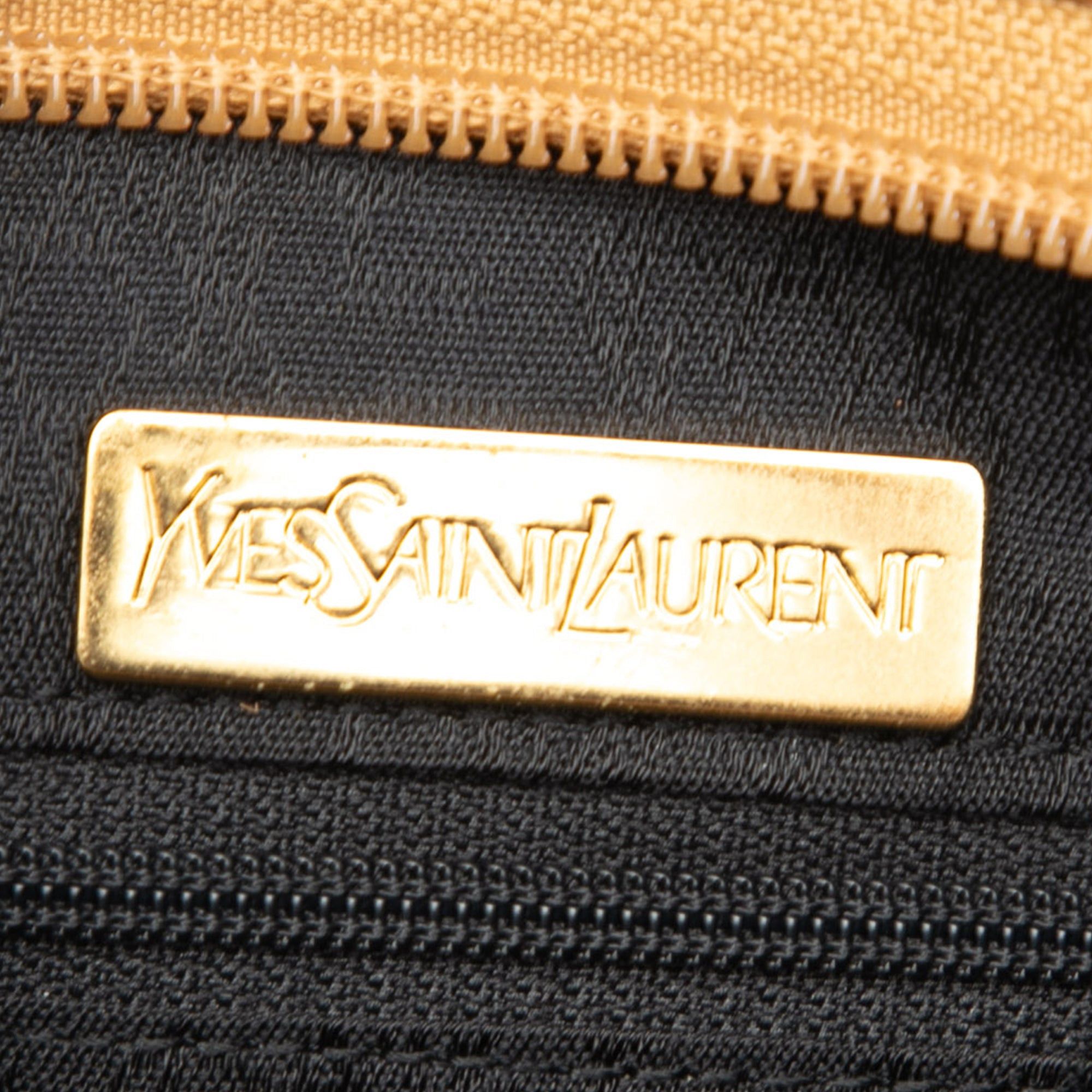 Saint Laurent Paris Leather Trimmed Coated Canvas Clutch Size ONE SIZE - 5 Thumbnail
