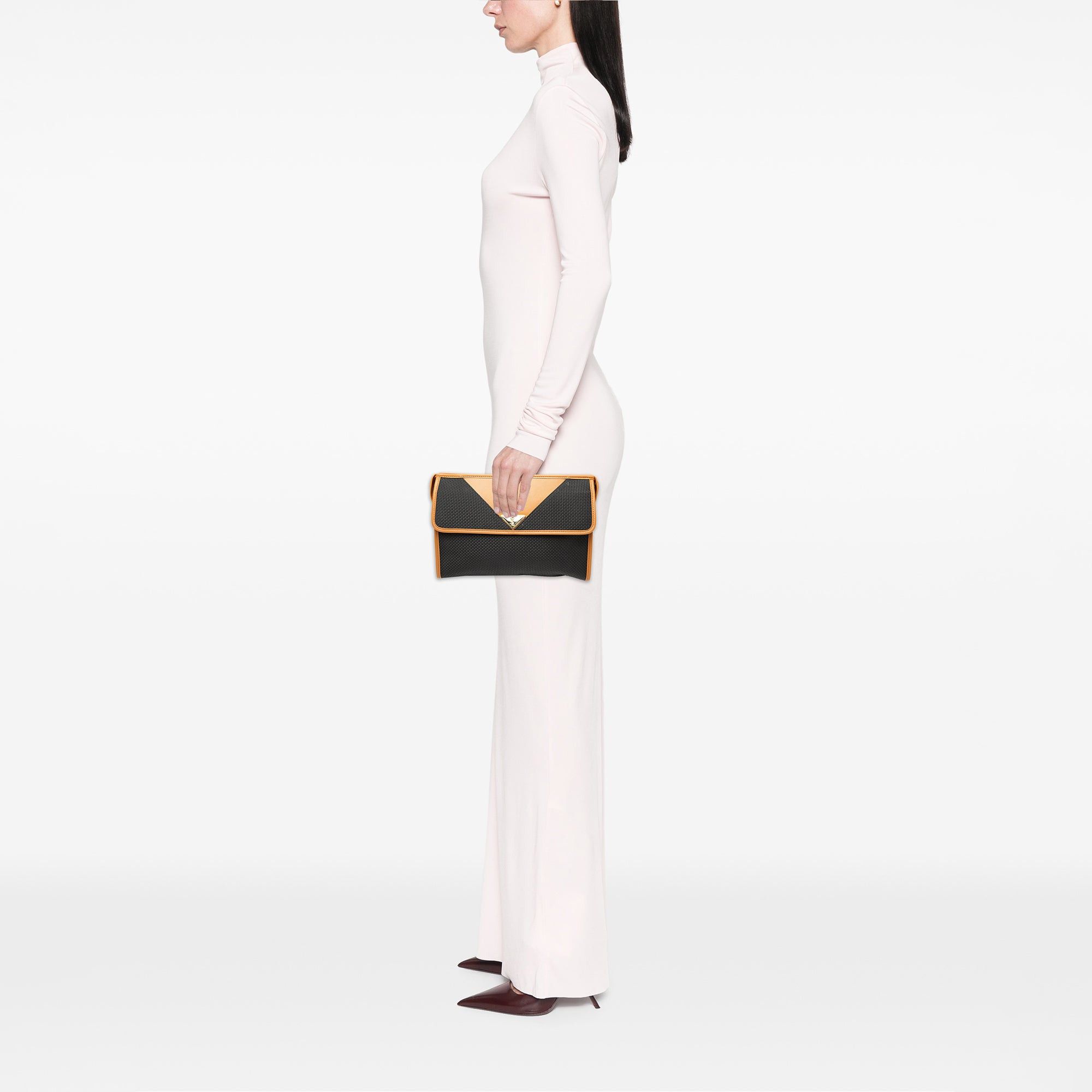 Saint Laurent Paris Leather Trimmed Coated Canvas Clutch Size ONE SIZE - 6 Thumbnail