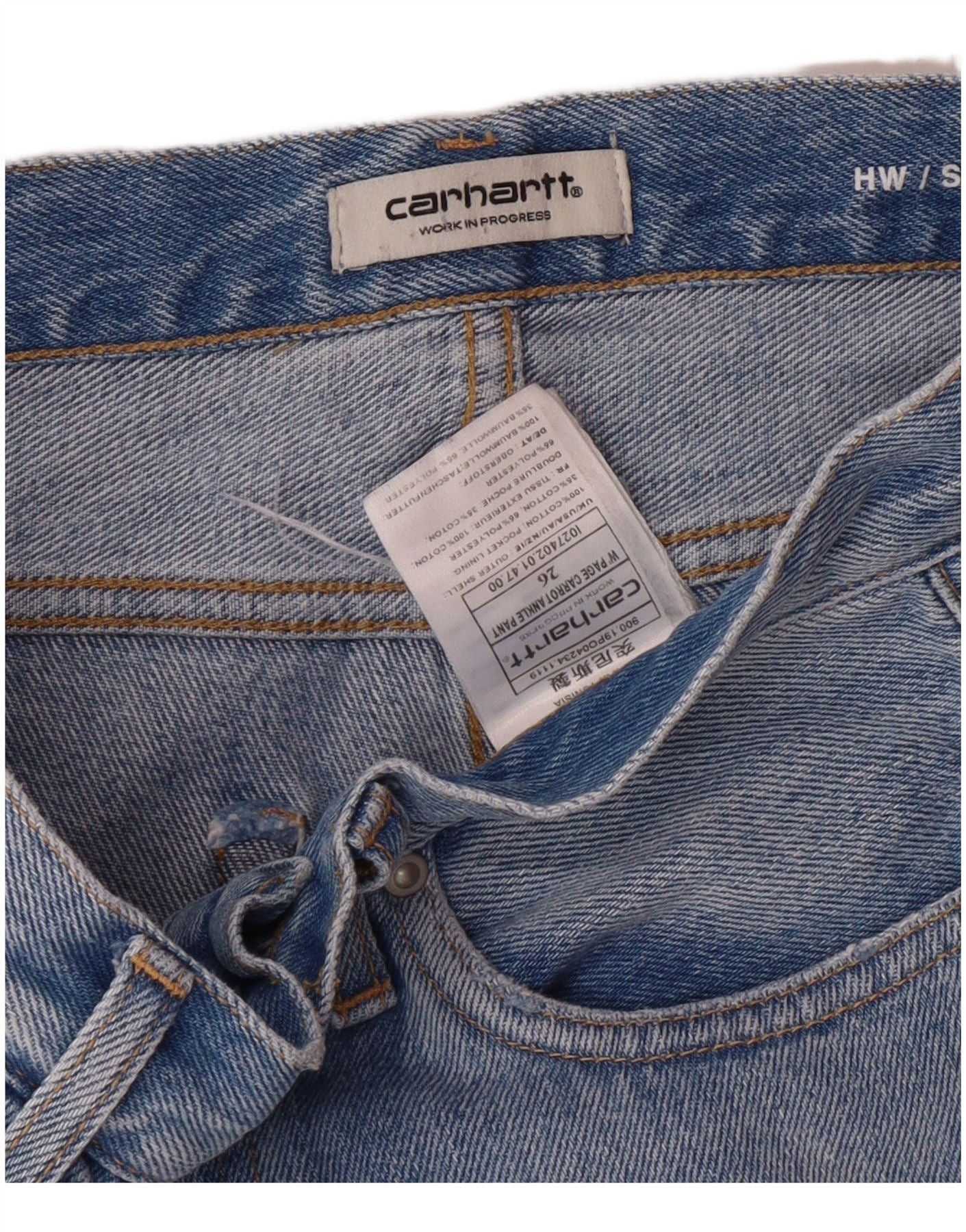 Carhartt Womens Cropped Jeans W26 L26 Blue Cotton Size 42" / US 20 - 4 Thumbnail