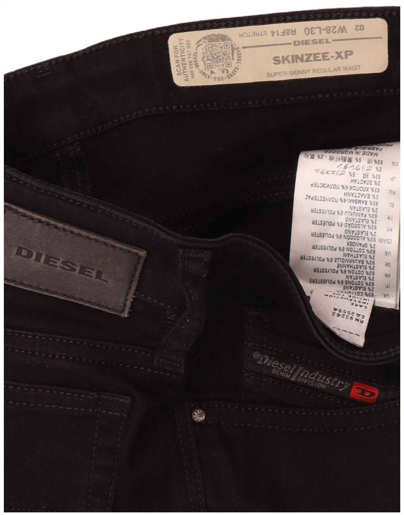 Diesel Womens Skinzee-xp Regular Waist Super Skinny Jeans W28 L27 B Size 42" / US 20 - 5 Thumbnail