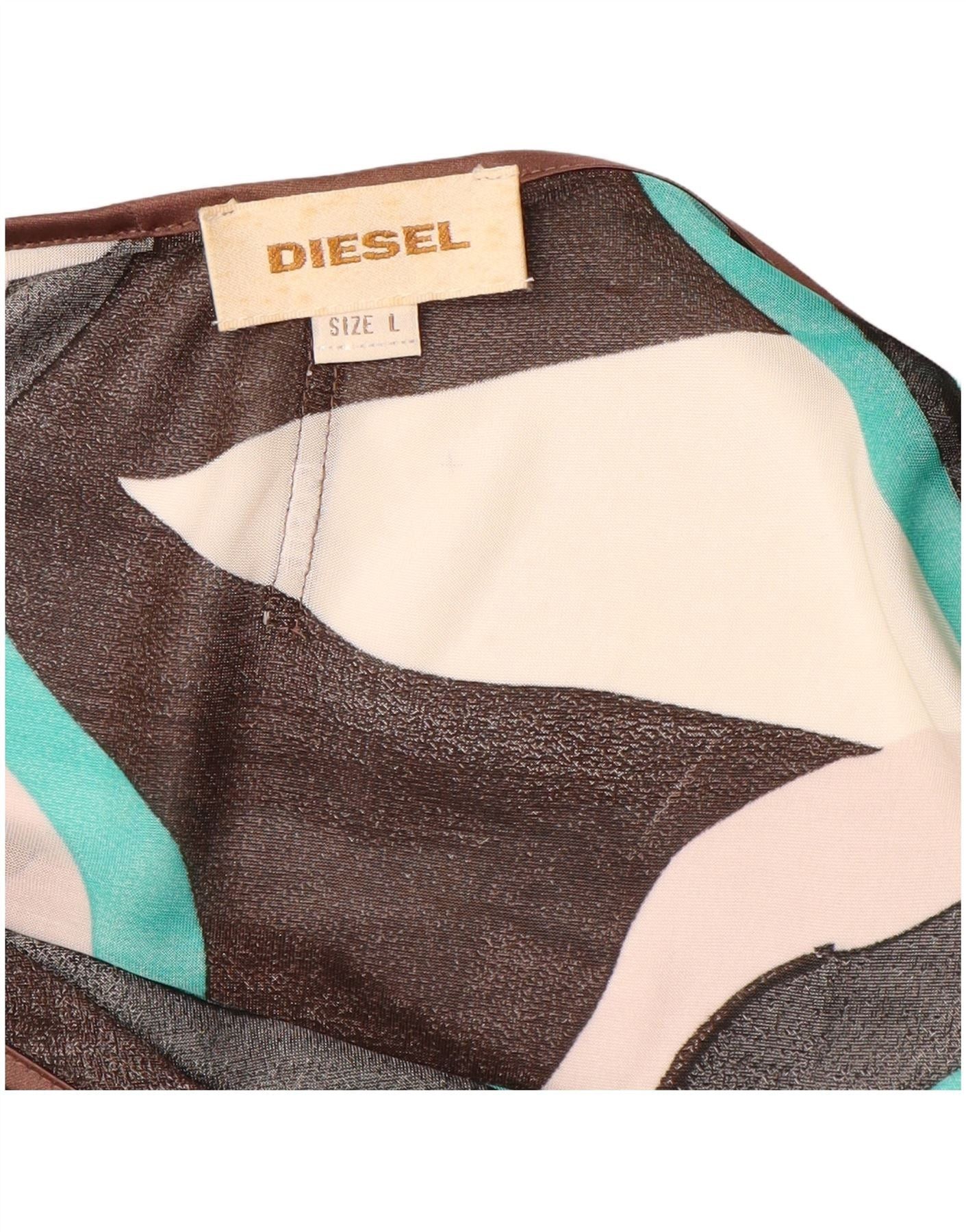 Diesel Womens Abstract Pattern A-Line Dress UK 16 Large Multicolour Size M / US 6-8 / IT 42-44 - 3 Thumbnail
