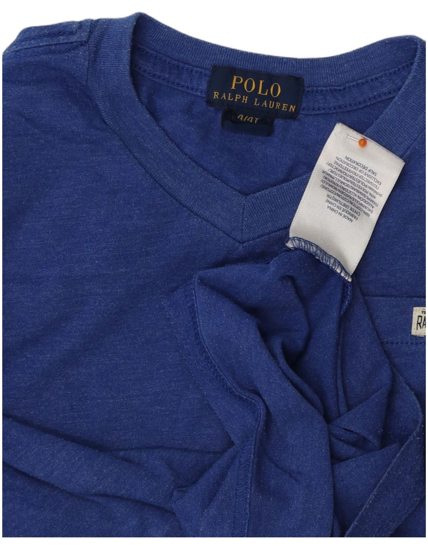 Polo Ralph Lauren Boys T-Shirt Top 3-4 Years Blue Flecked Cotton Size XXS / US 00 / IT 34 - 3 Thumbnail