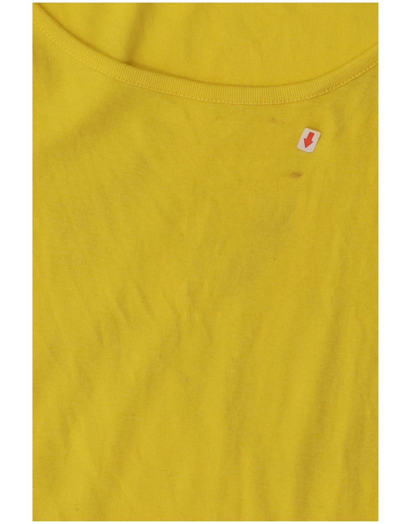 Ralph Lauren Womens Vest Top UK 12 Medium Yellow Cotton Size XS / US 0-2 / IT 36-38 - 3 Thumbnail
