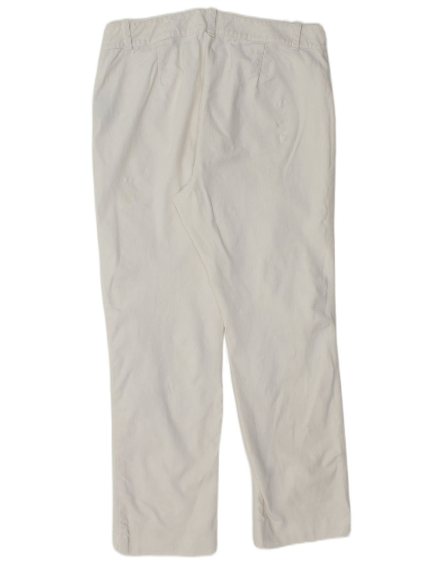 Ralph Lauren Womens Straight Casual Trousers US 12 Large W32 L27 White Size 30" / US 8 / IT 44 - 2 Thumbnail