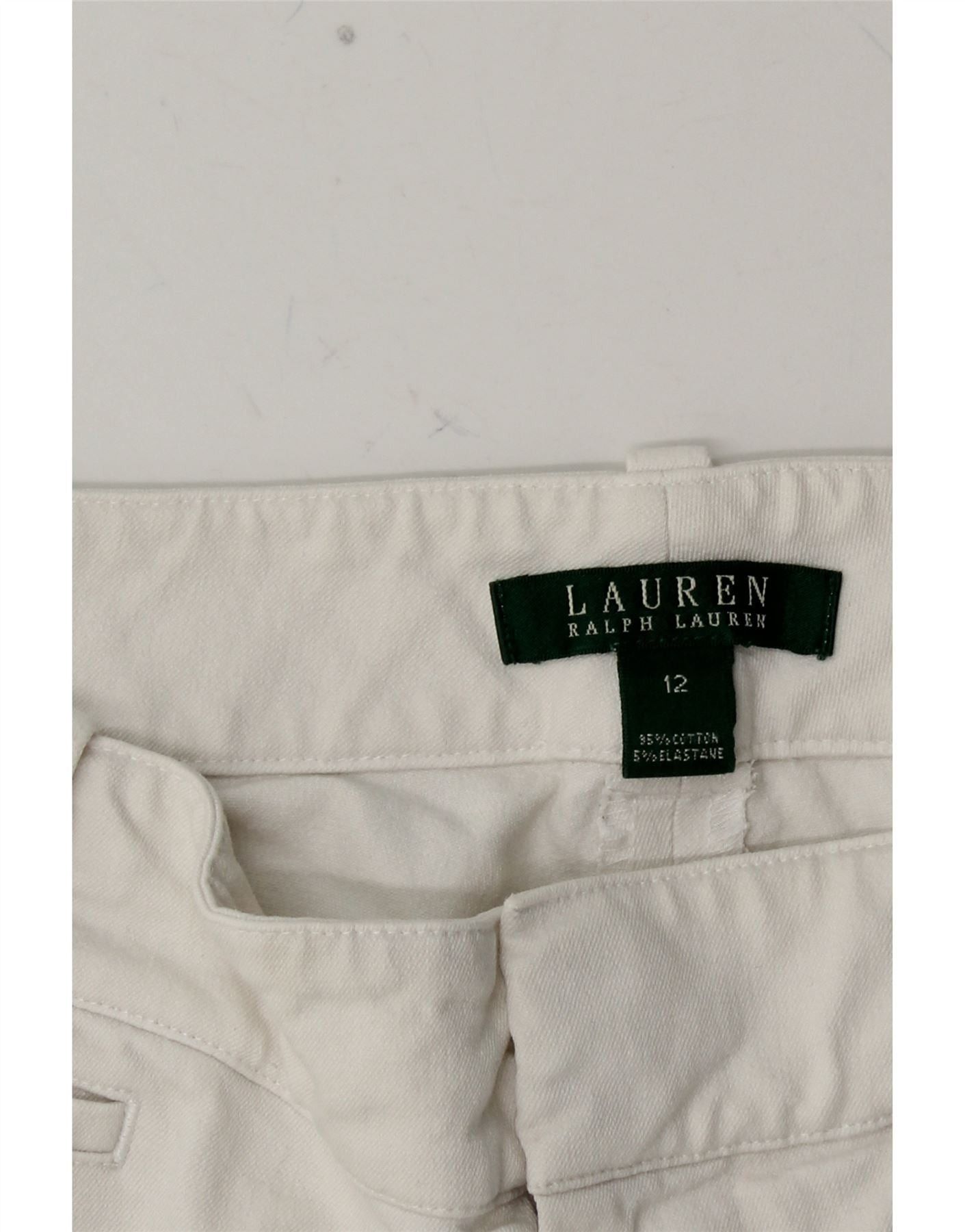 Ralph Lauren Womens Straight Casual Trousers US 12 Large W32 L27 White Size 30" / US 8 / IT 44 - 4 Thumbnail