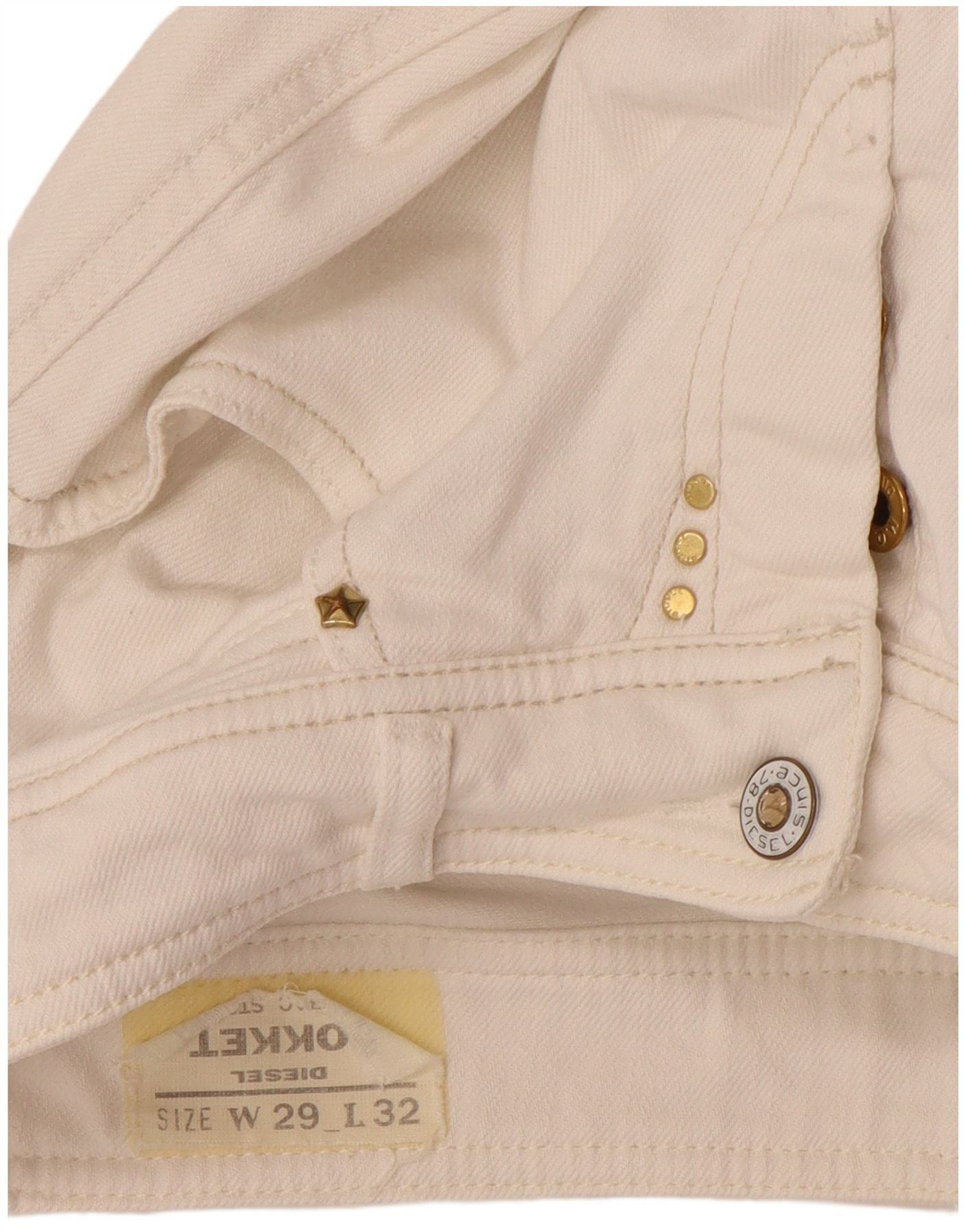 Diesel Womens Rokket Straight Jeans W29 L32 White Cotton Size 42" / US 20 - 3 Thumbnail
