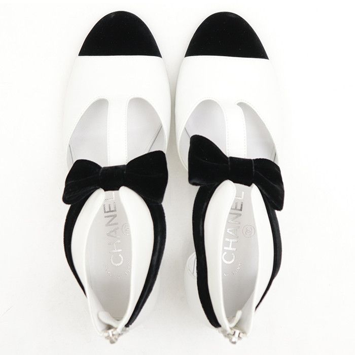 Chanel Chanel Chanel G35243 Leather Velour Pumps Leather Shoes G35243 DUTY FREE for USA Size ONE SIZE - 3 Thumbnail
