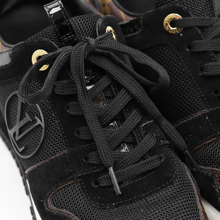 Louis Vuitton Louis Vuitton Louis Vuitton Run Away Monogram Leather Suede Mesh Sneakers Textile Shoes DUTY FREE for USA Size ONE SIZE - 3 Thumbnail