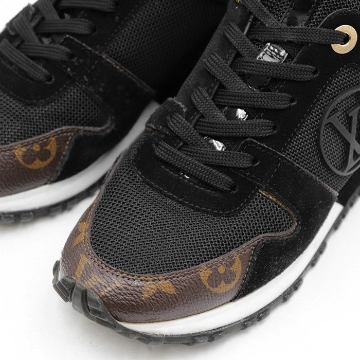 Louis Vuitton Louis Vuitton Louis Vuitton Run Away Monogram Leather Suede Mesh Sneakers Textile Shoes DUTY FREE for USA Size ONE SIZE - 2 Thumbnail