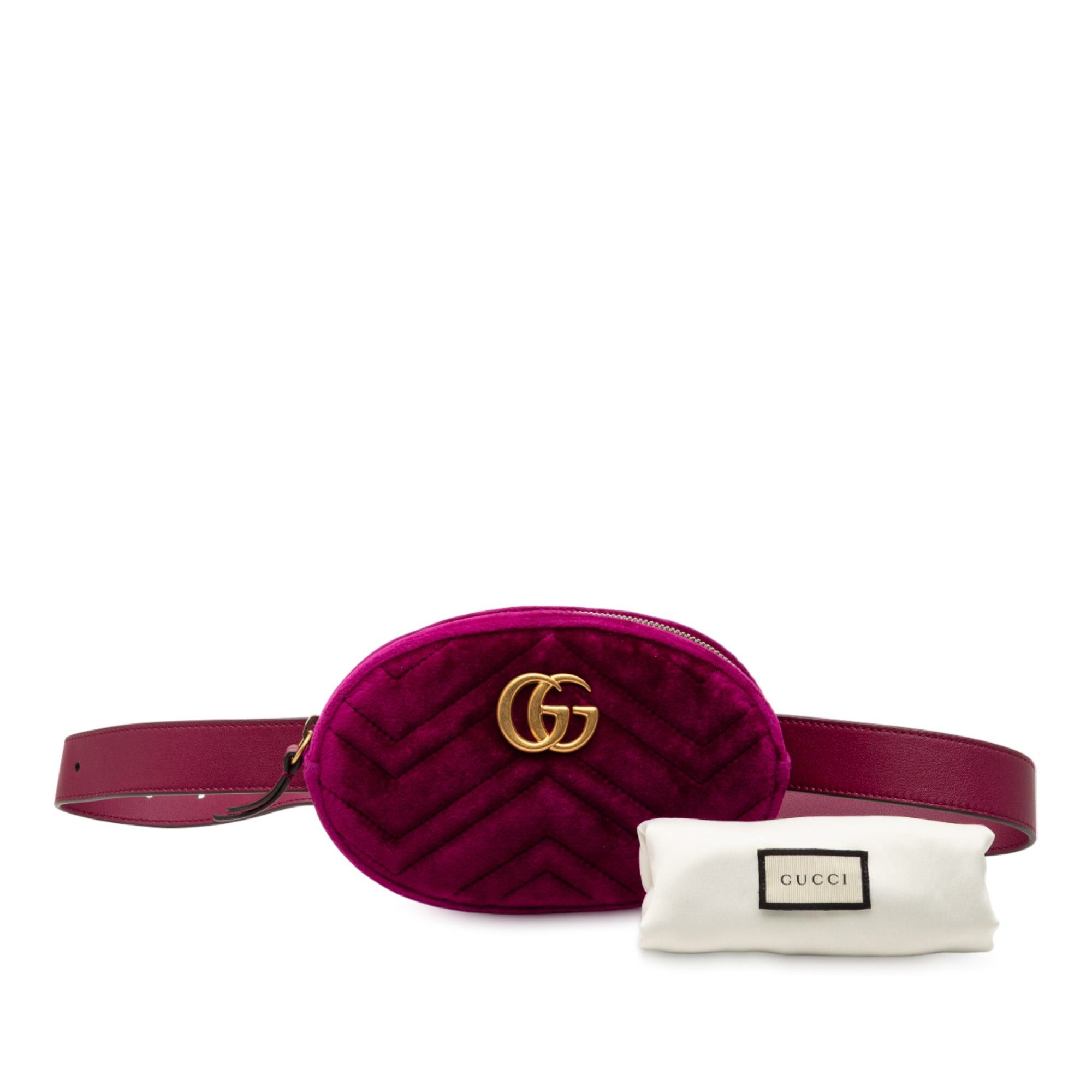 Gucci GG Marmont Matelasse Velvet Belt Bag Size ONE SIZE - 9 Thumbnail